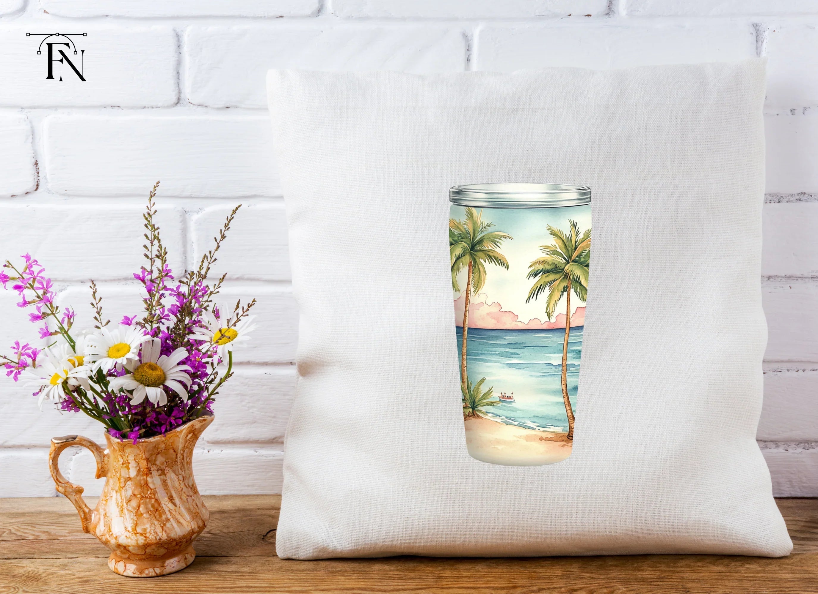 Tropical Beach Tumbler Clipart Bundle