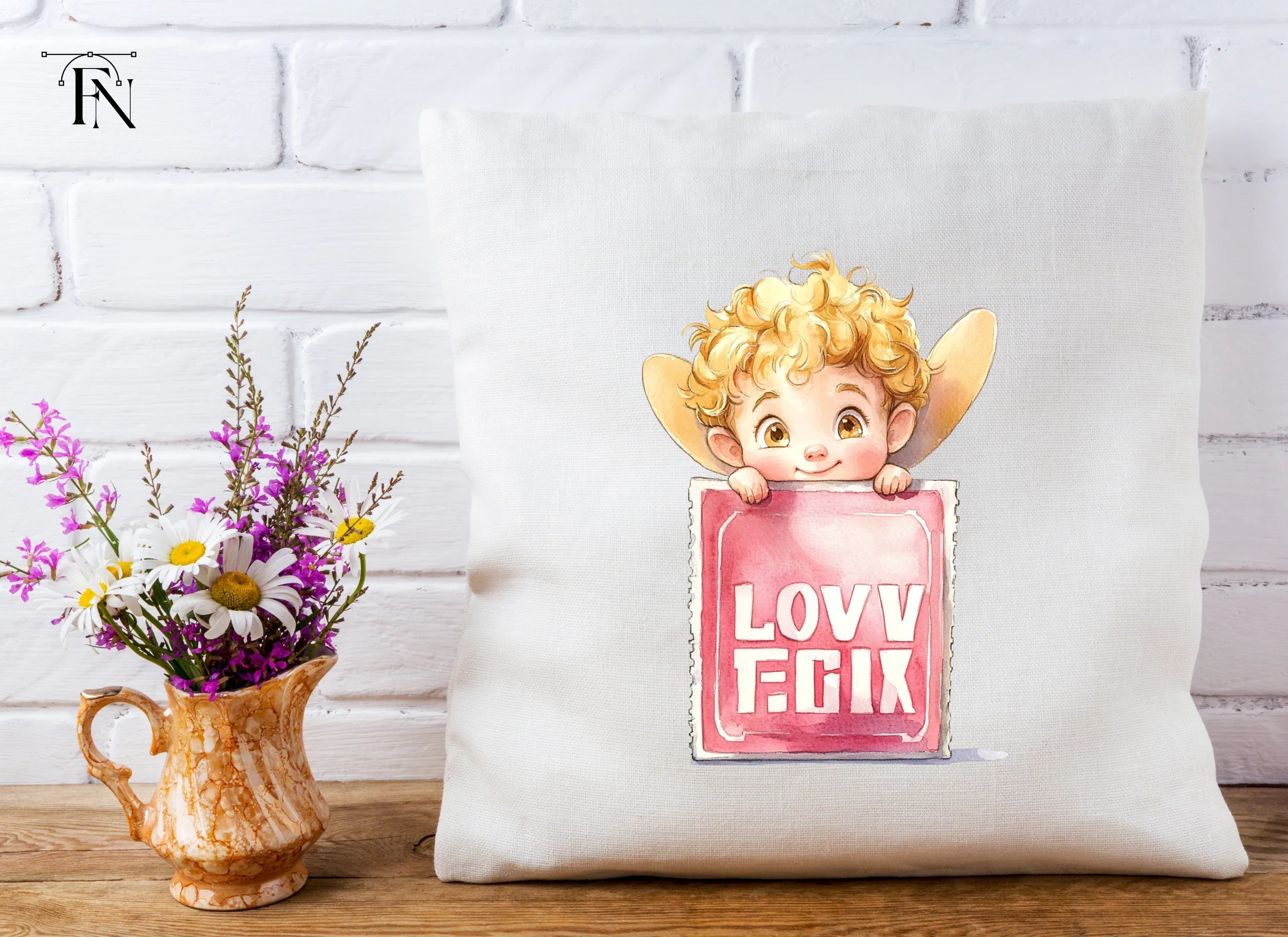 Cute Cupid Angels Love Signs Clipart Bundle