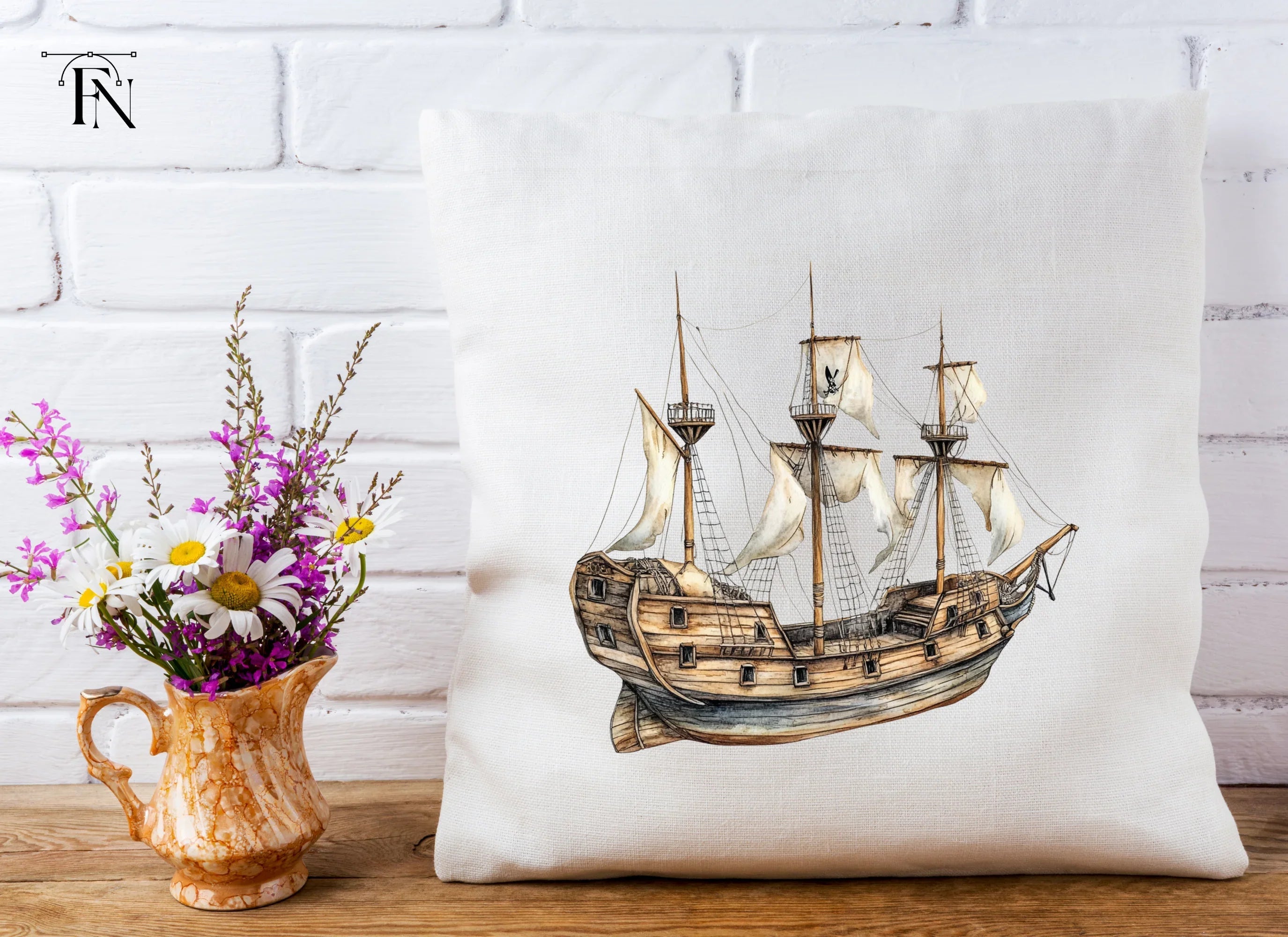 Vintage Galleon Ship Clipart Bundle