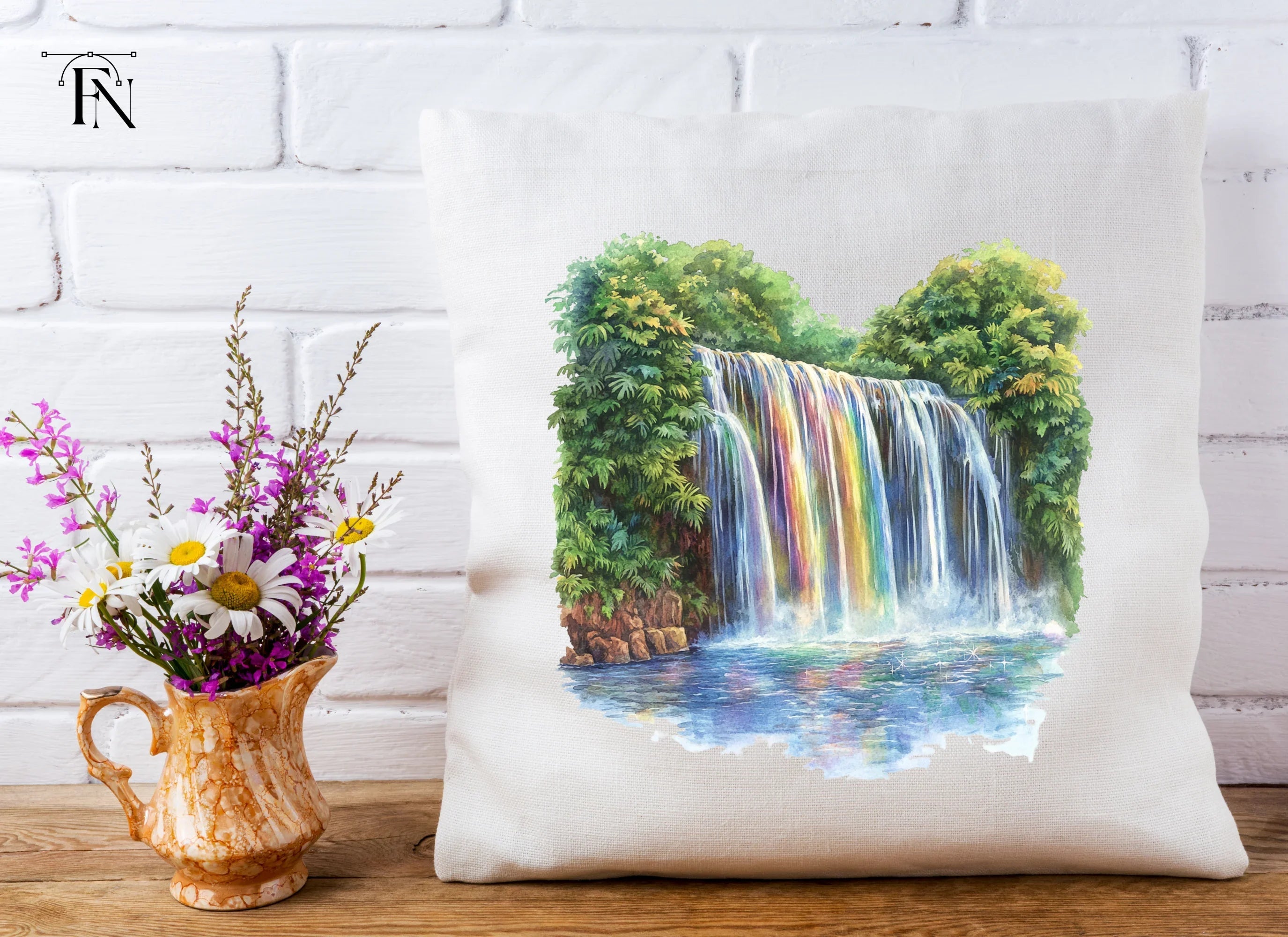 Rainbow Waterfall Clipart Bundle