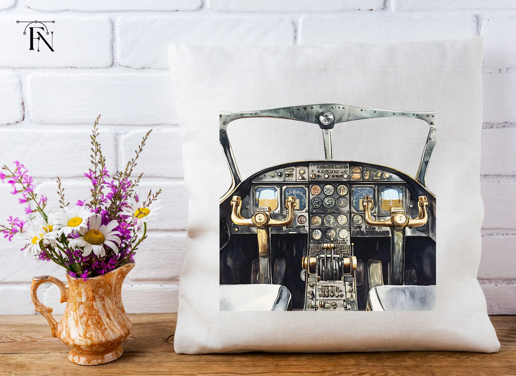 Vintage Airplane Cockpit Clipart Bundle