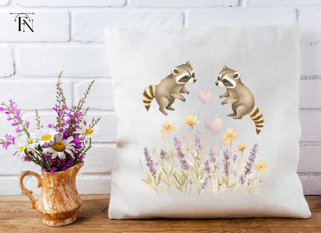 Raccoons and Wildflowers Clipart Bundle