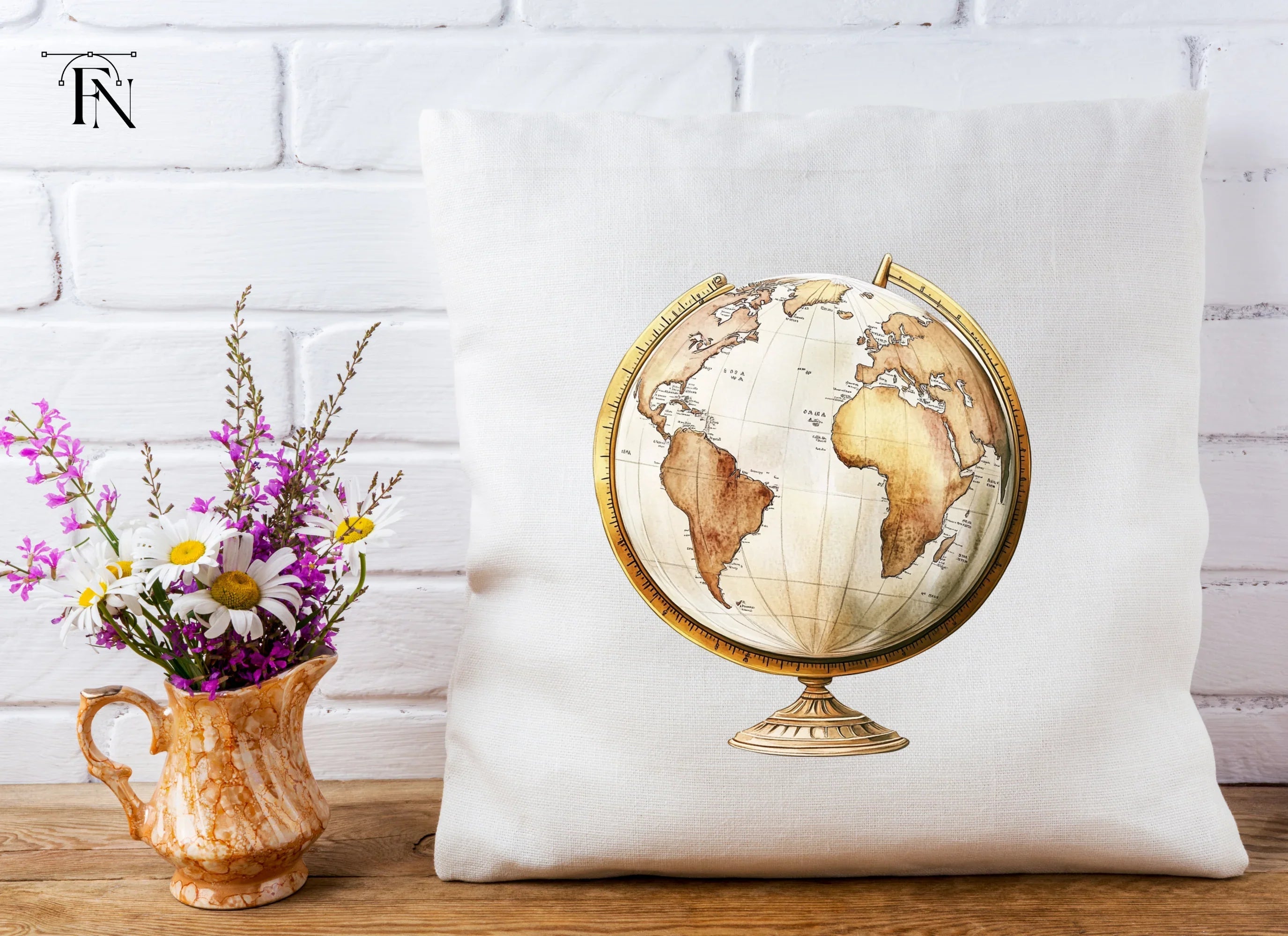 Vintage Globe Clipart Bundle
