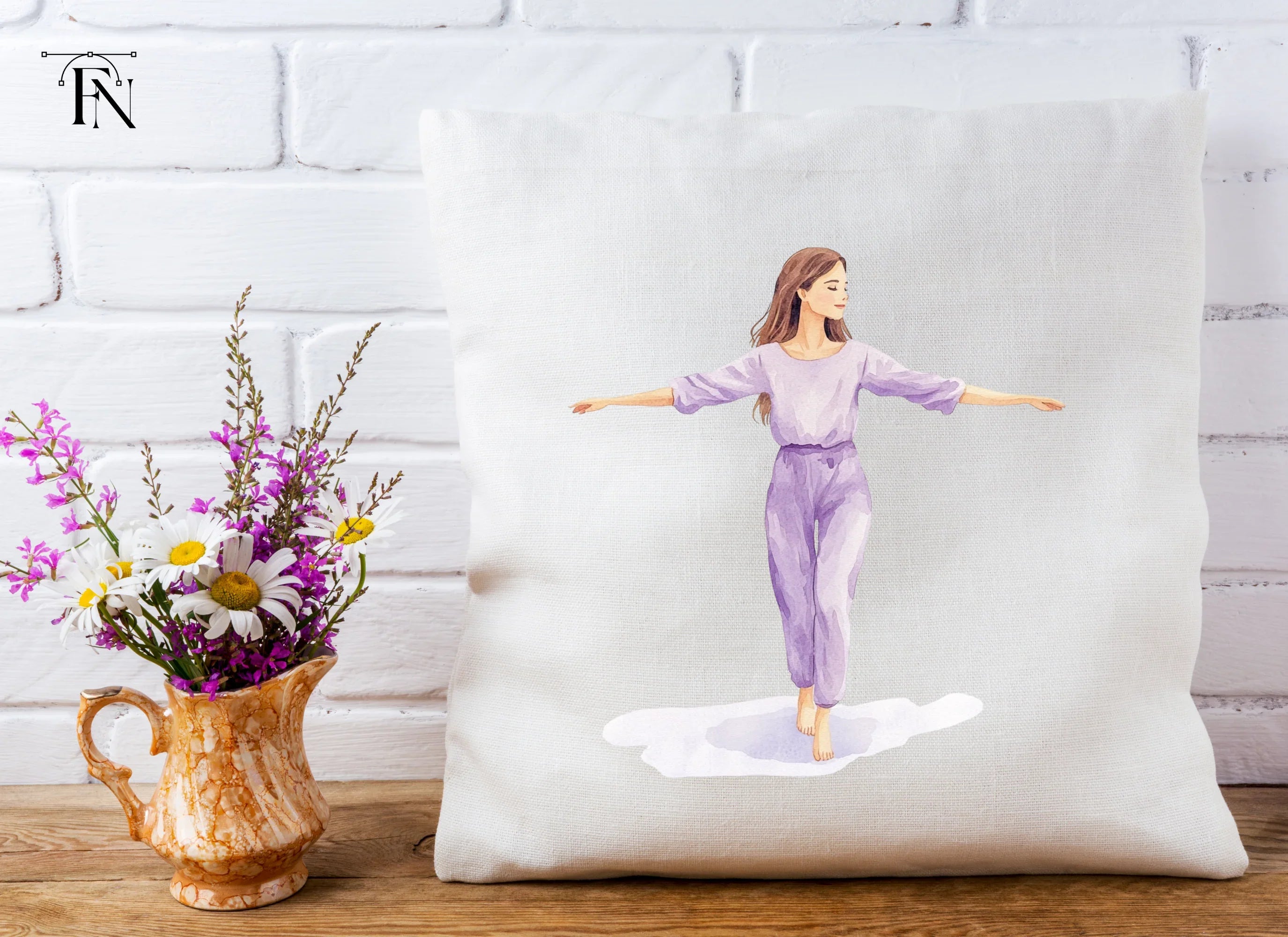 Serene Woman Balancing Clipart Bundle