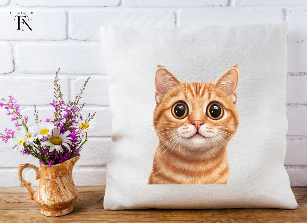 Orange Cat Faces Clipart Bundle