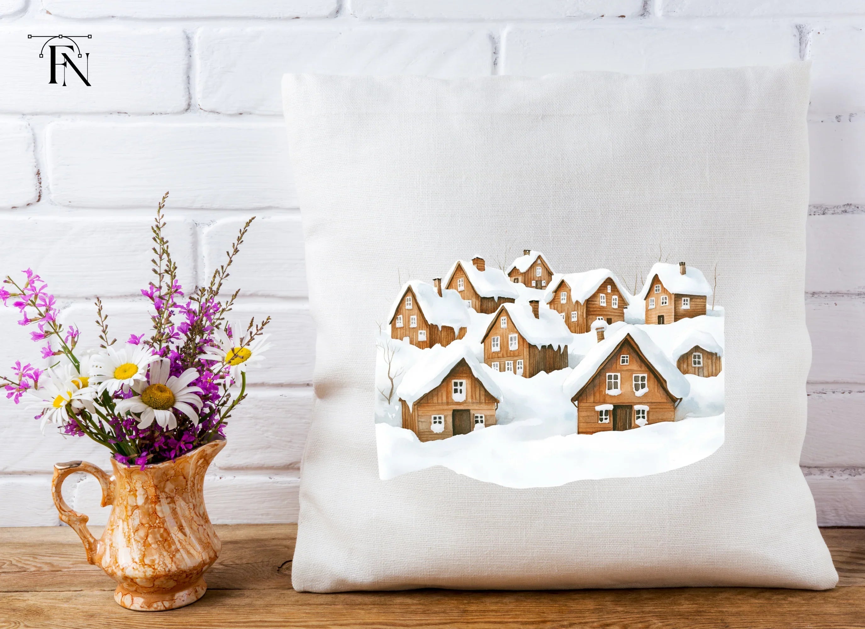 Rustic Winter Village Clipart Bundle