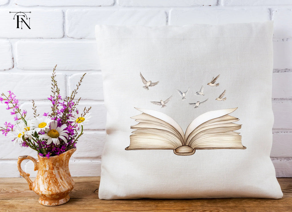 Vintage Books and Flying Birds Clipart Bundle
