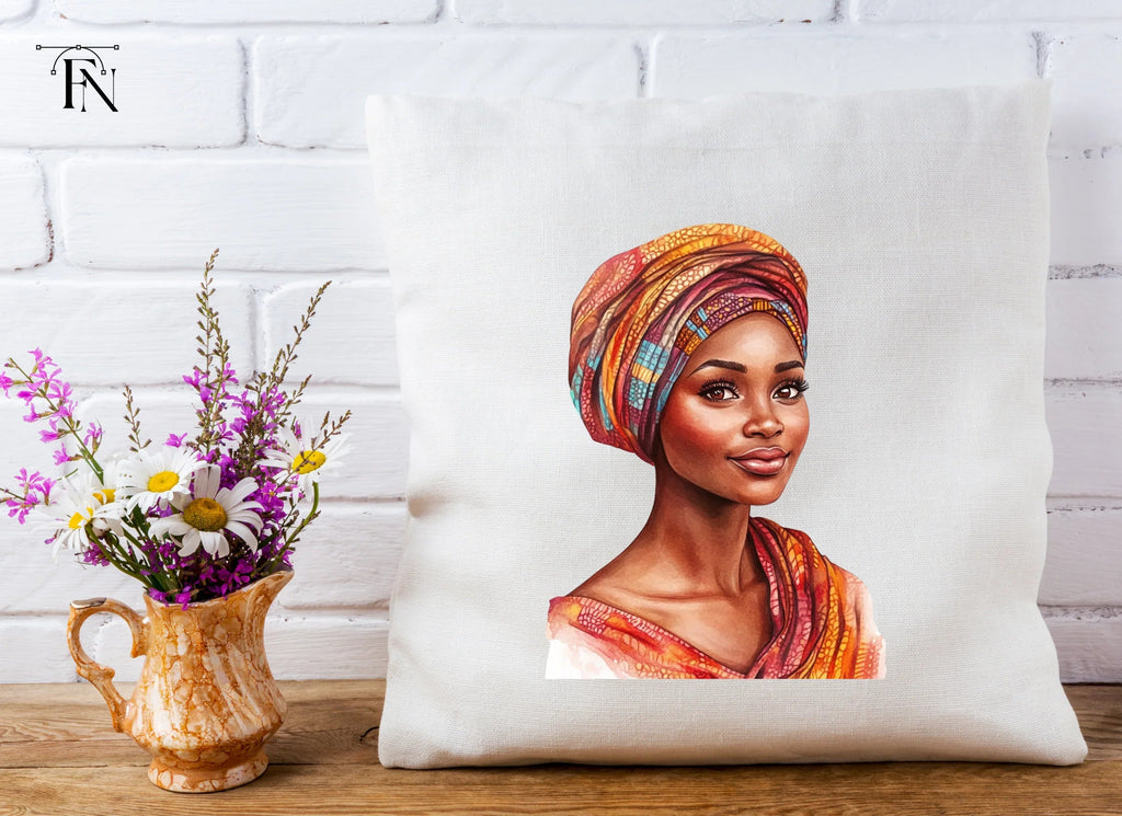 Beautiful African Woman Turban Clipart Bundle