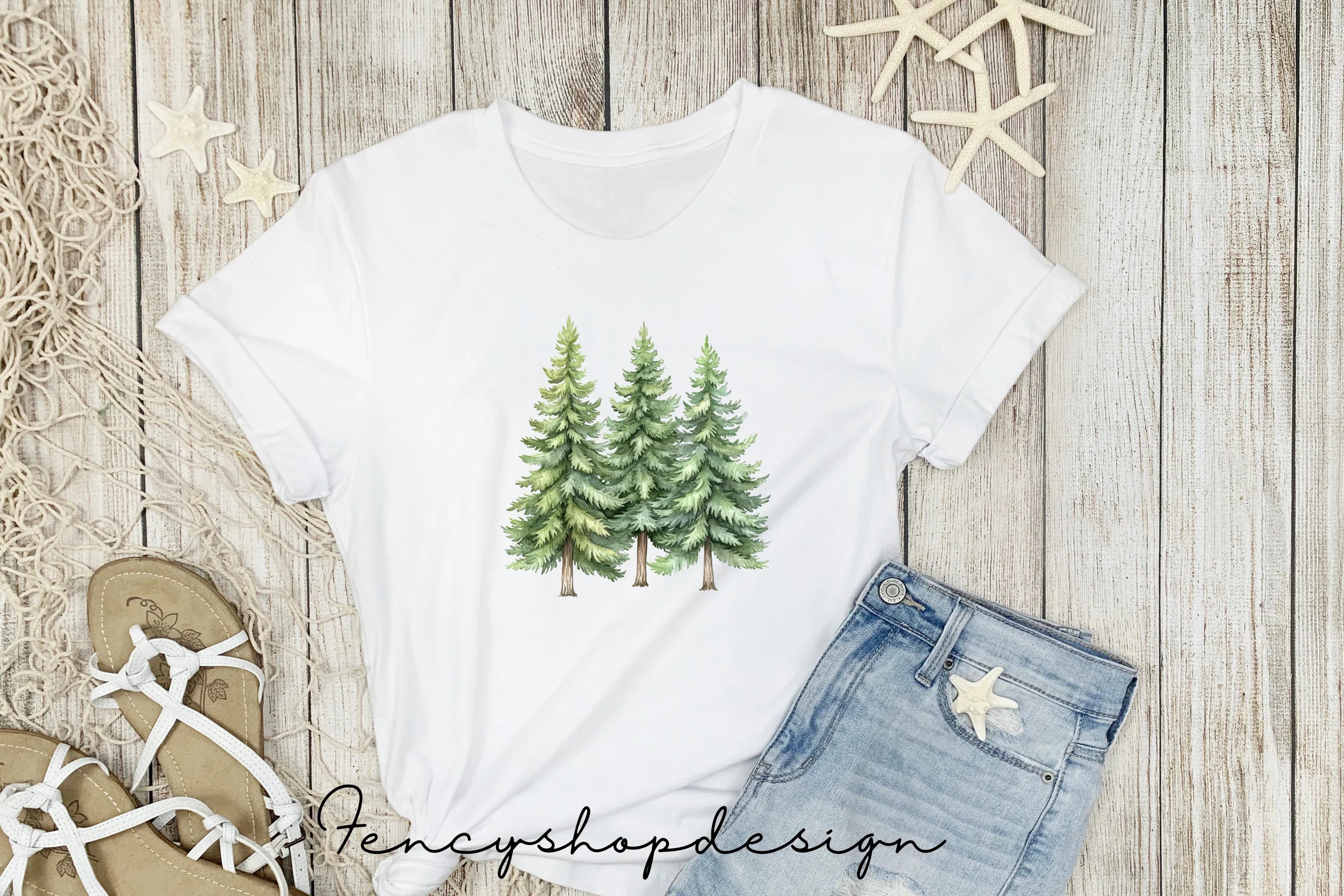 Pine Tree Forest Clipart Bundle
