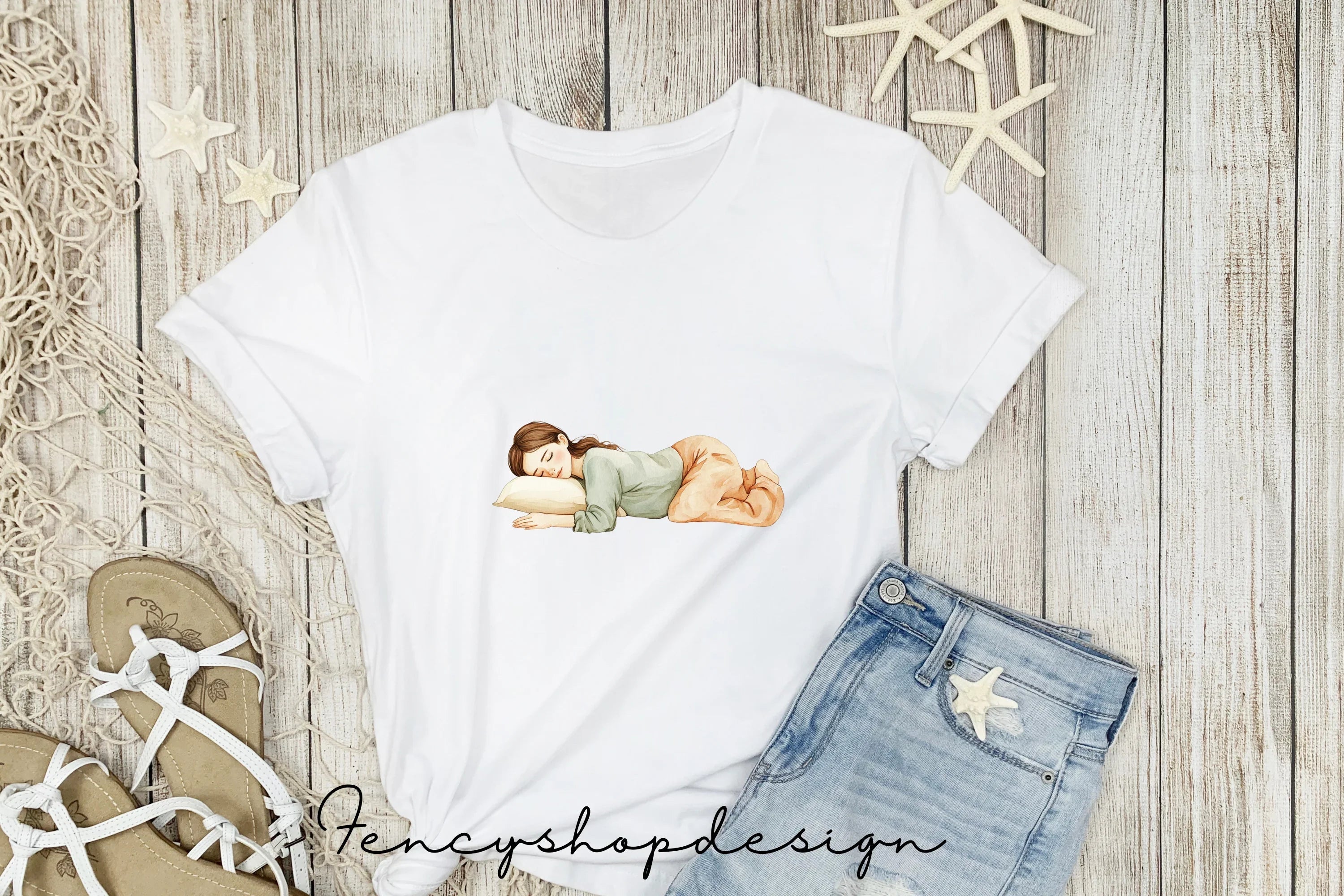 Peaceful Sleeping Girl Clipart Bundle