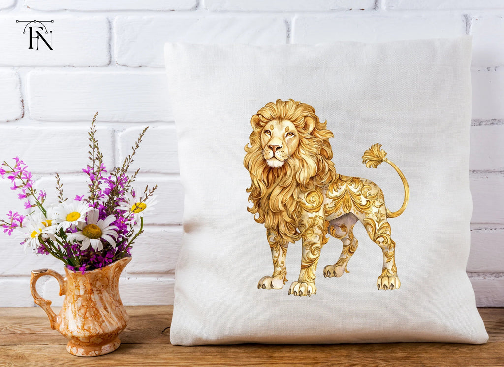 Golden Ornate Lion Clipart Bundle