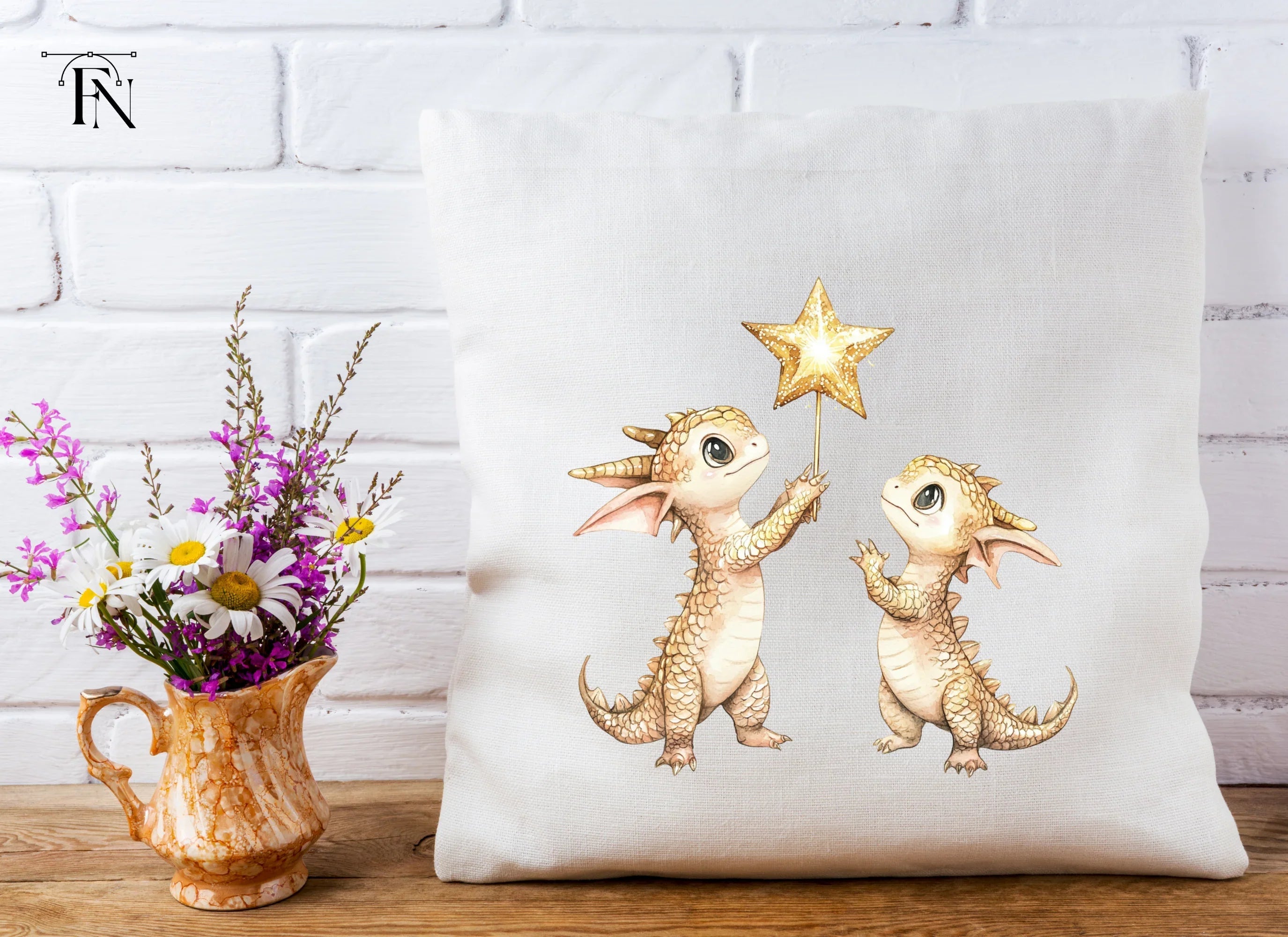 Little Dragons with Stars Clipart Bundle