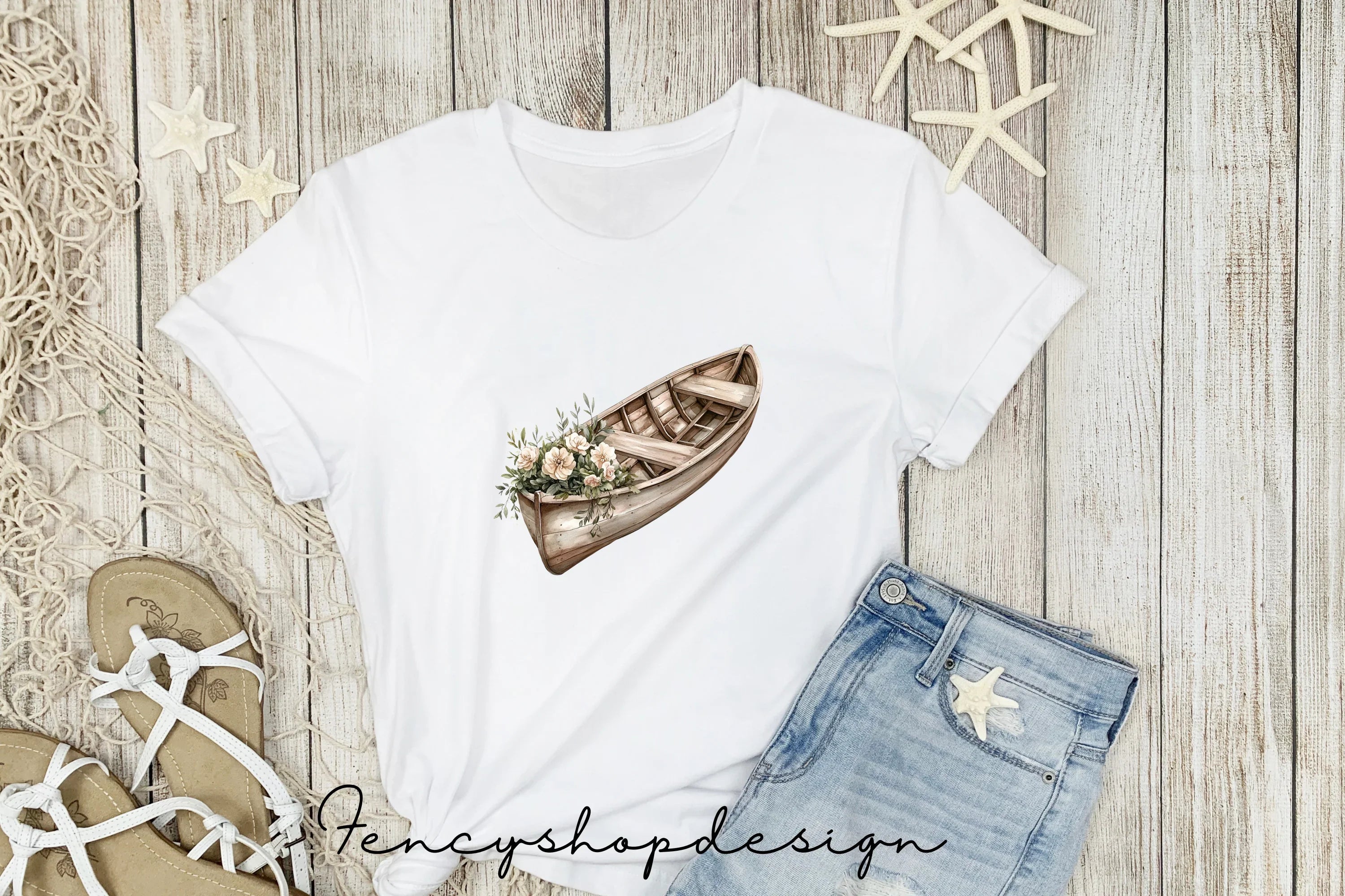 Charming Floral Boat Clipart Bundle