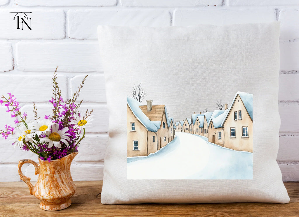 Snowy Village Street Clipart Bundle