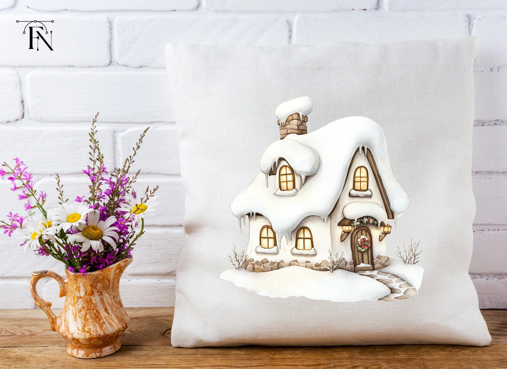 Cozy Winter Cottage Clipart Bundle