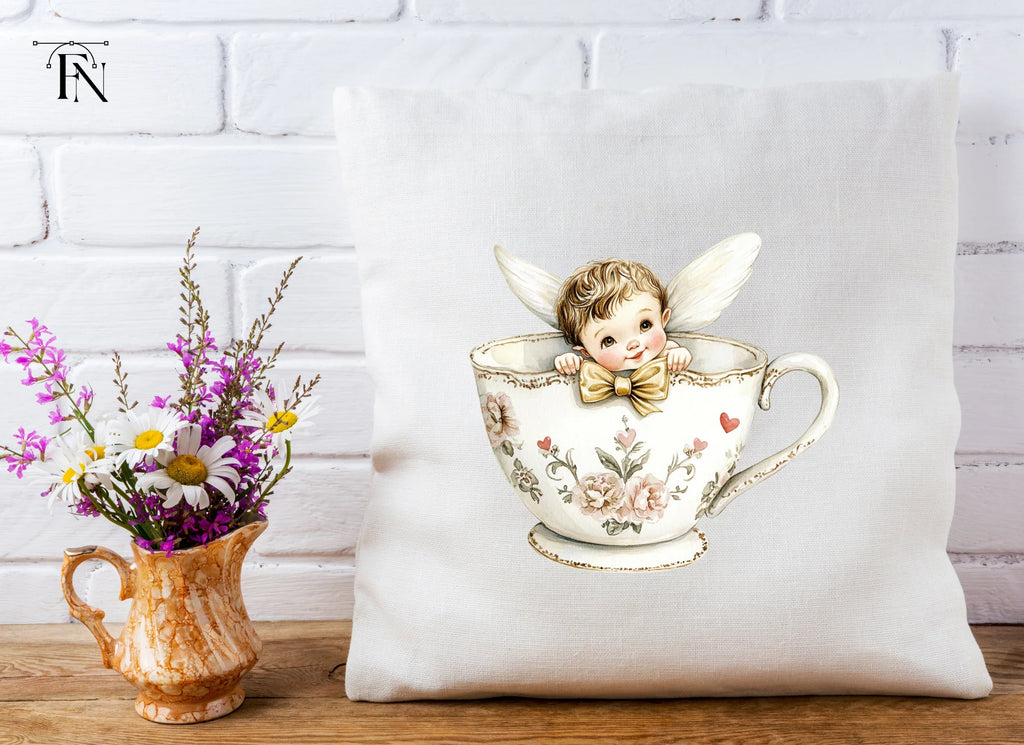 Cute Cherubs in Teacups Clipart Bundle
