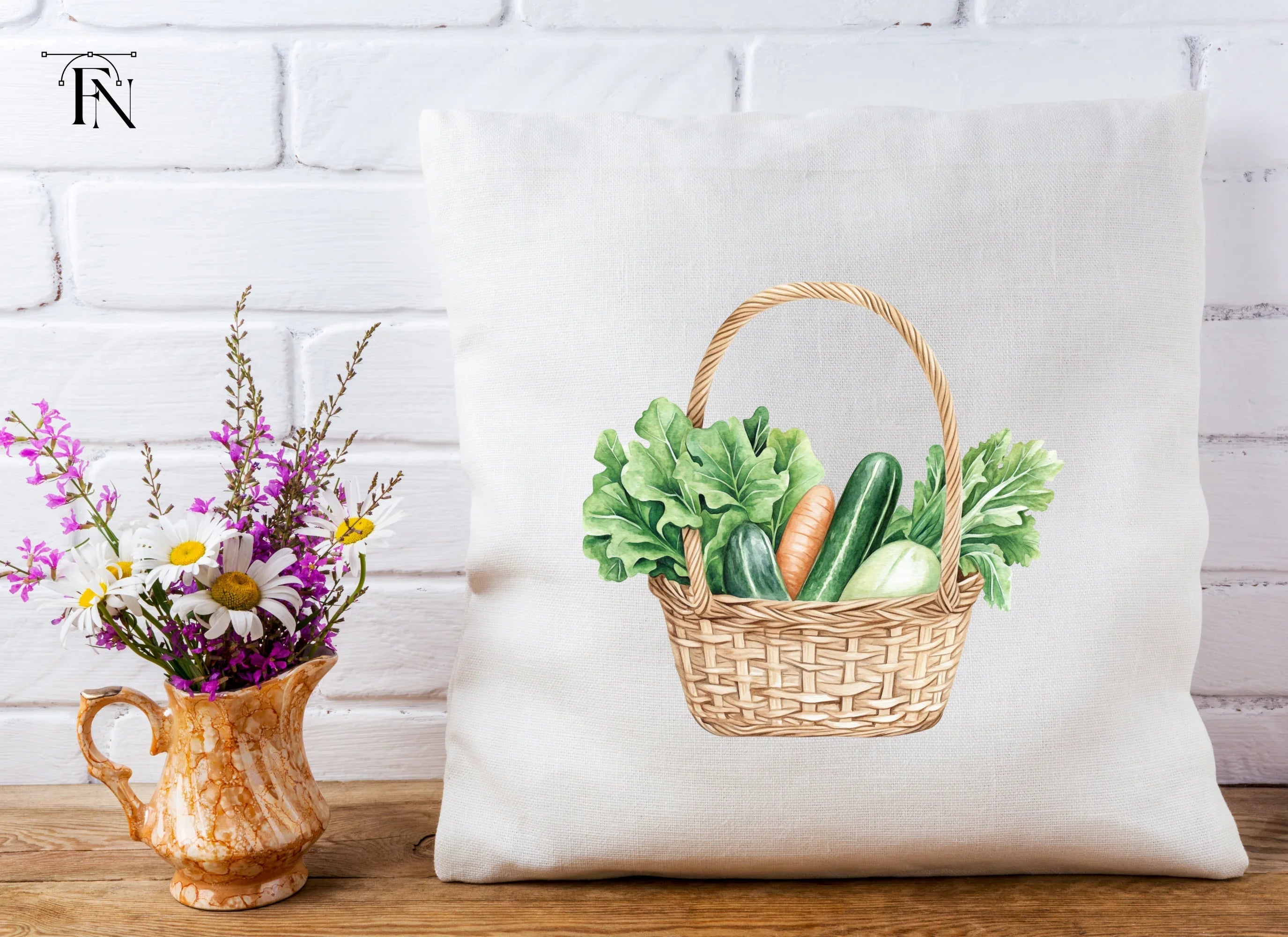 Fresh Vegetable Baskets Clipart Bundle