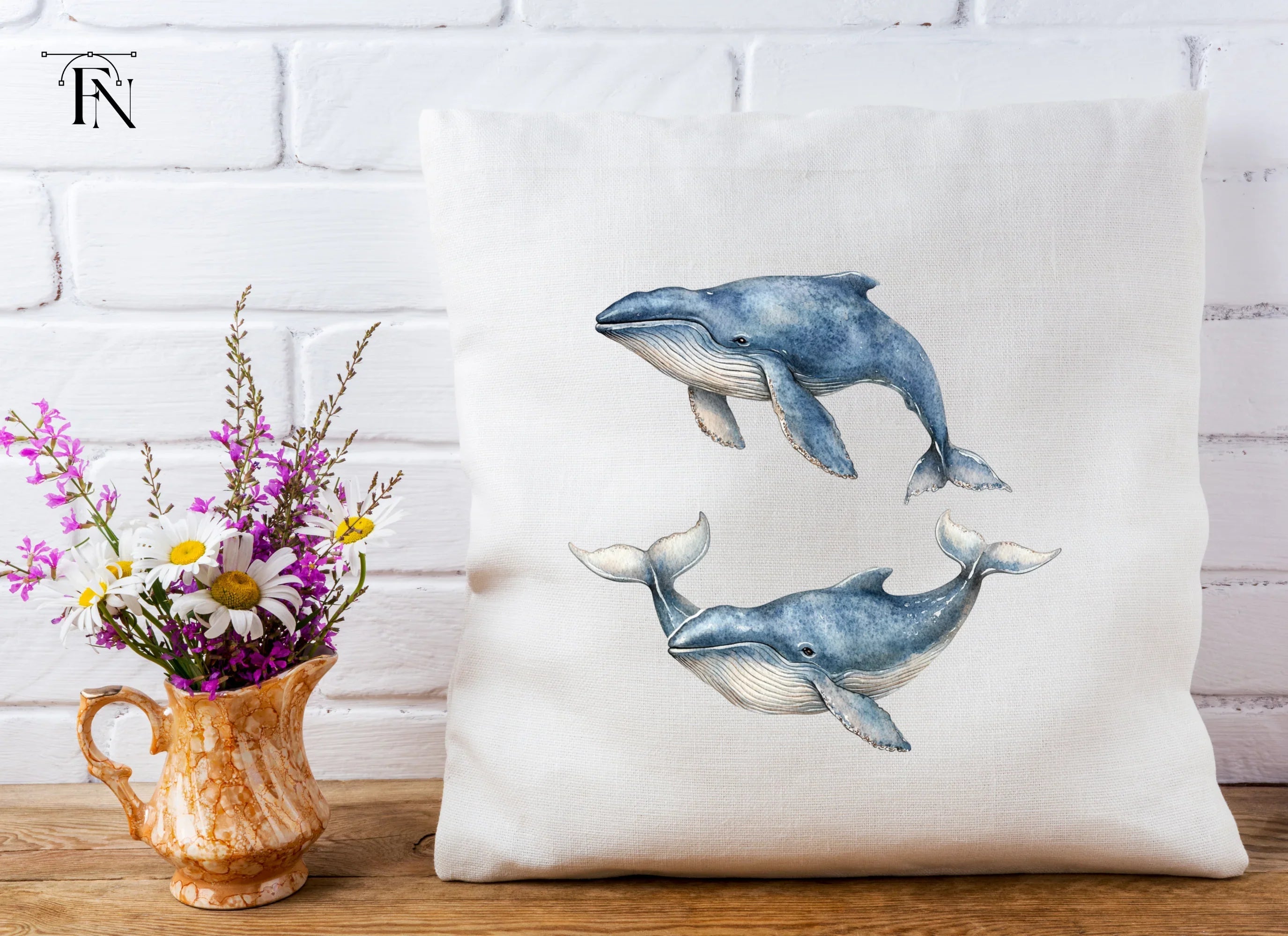Majestic Blue Whale Clipart Bundle