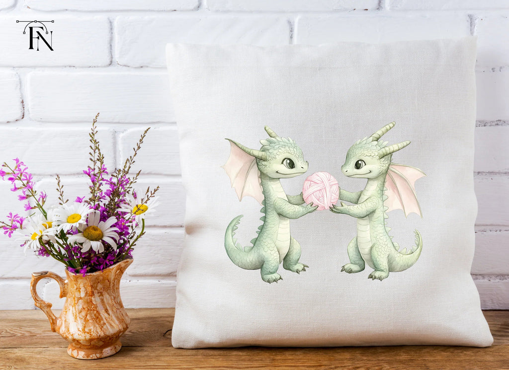 Cute Baby Dragon Yarn Clipart Bundle
