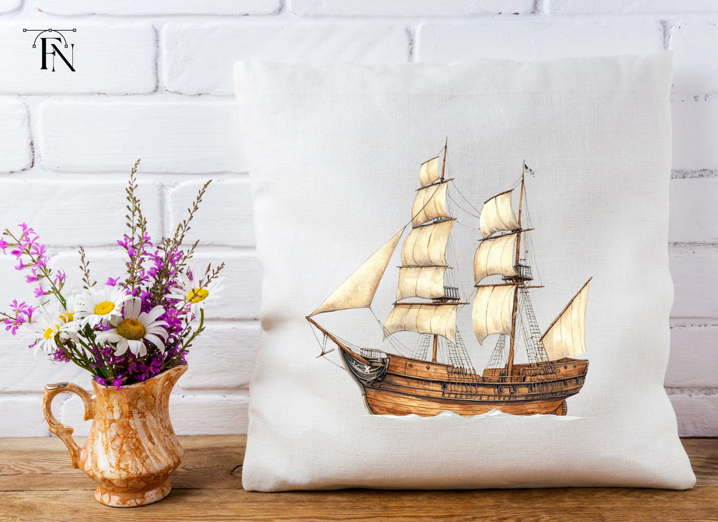 Classic Wooden Sailing Ship Clipart Bundle