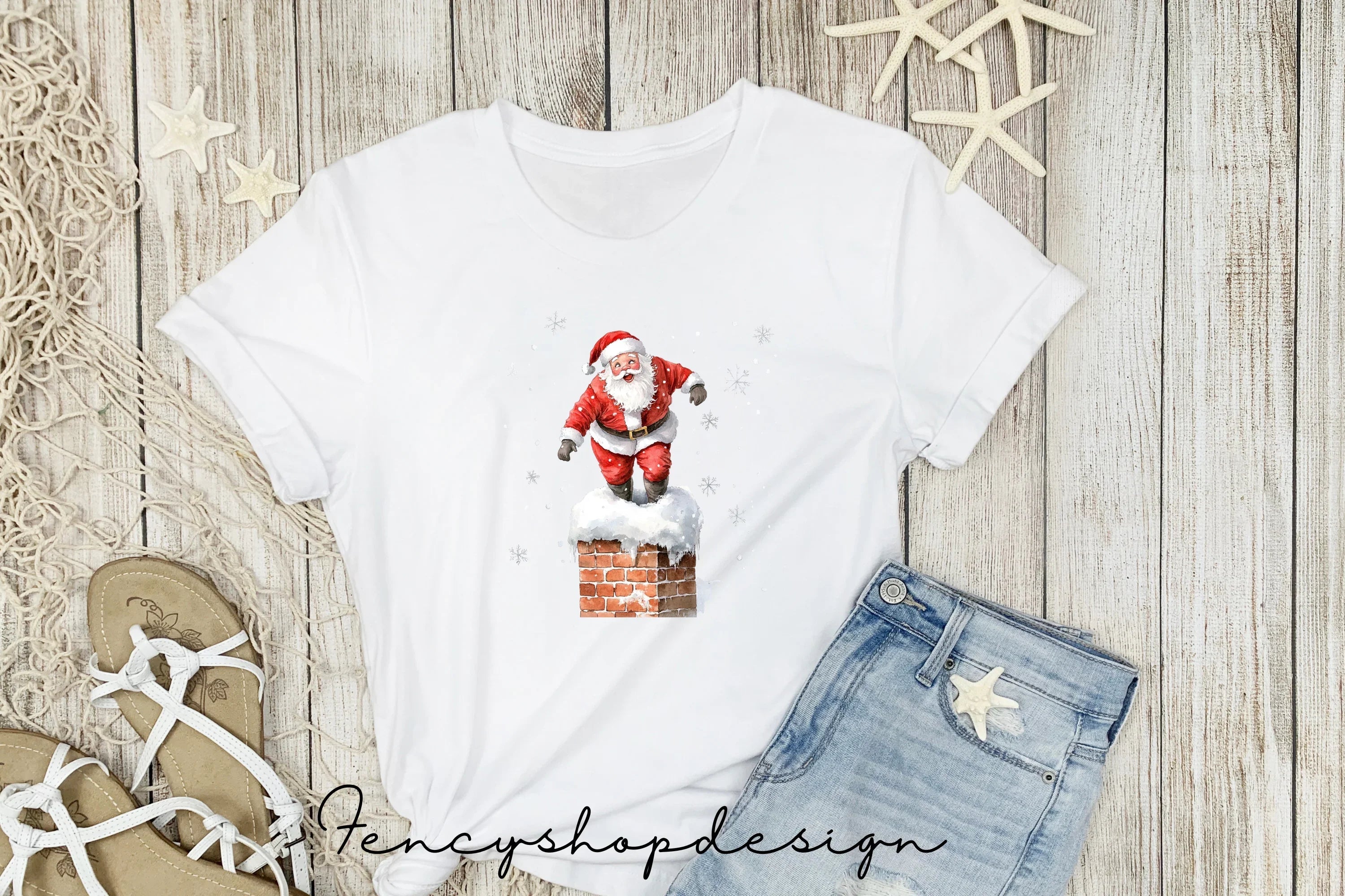 Jolly Santa Christmas Chimney Scenes Clipart Bundle
