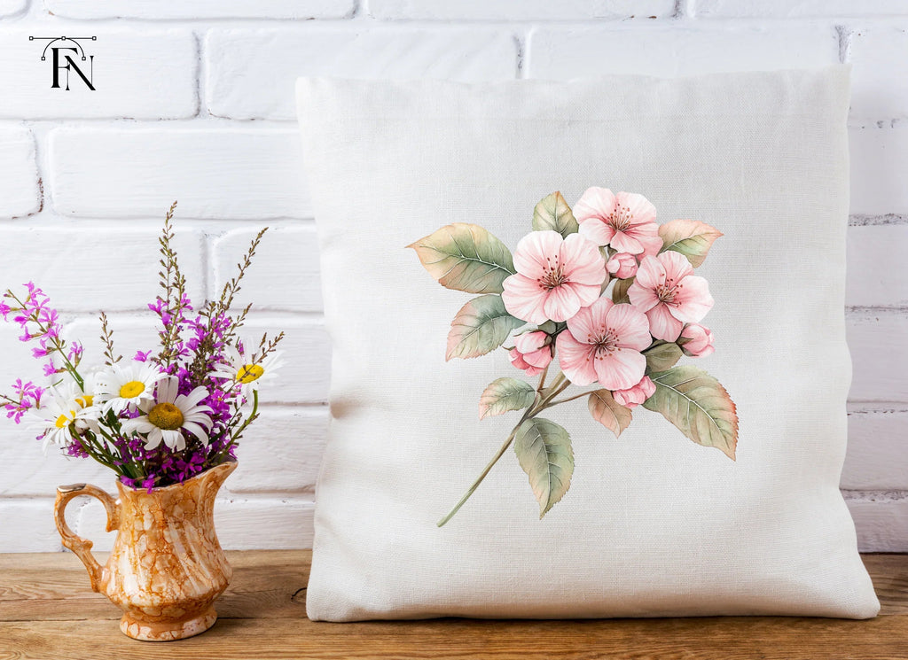 Pink Cherry Blossom Branch Clipart Bundle
