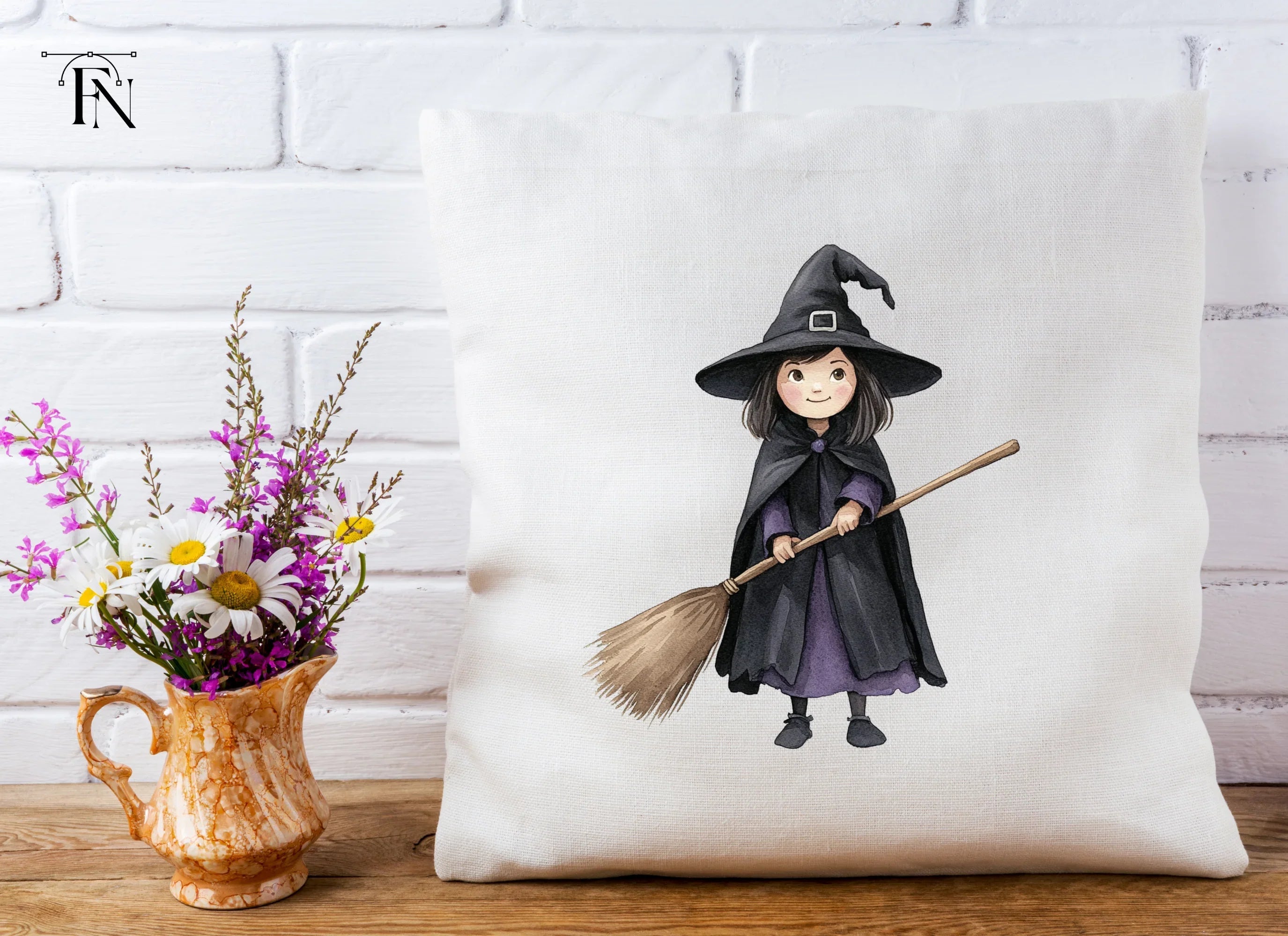 Cute Halloween Witch Clipart Bundle