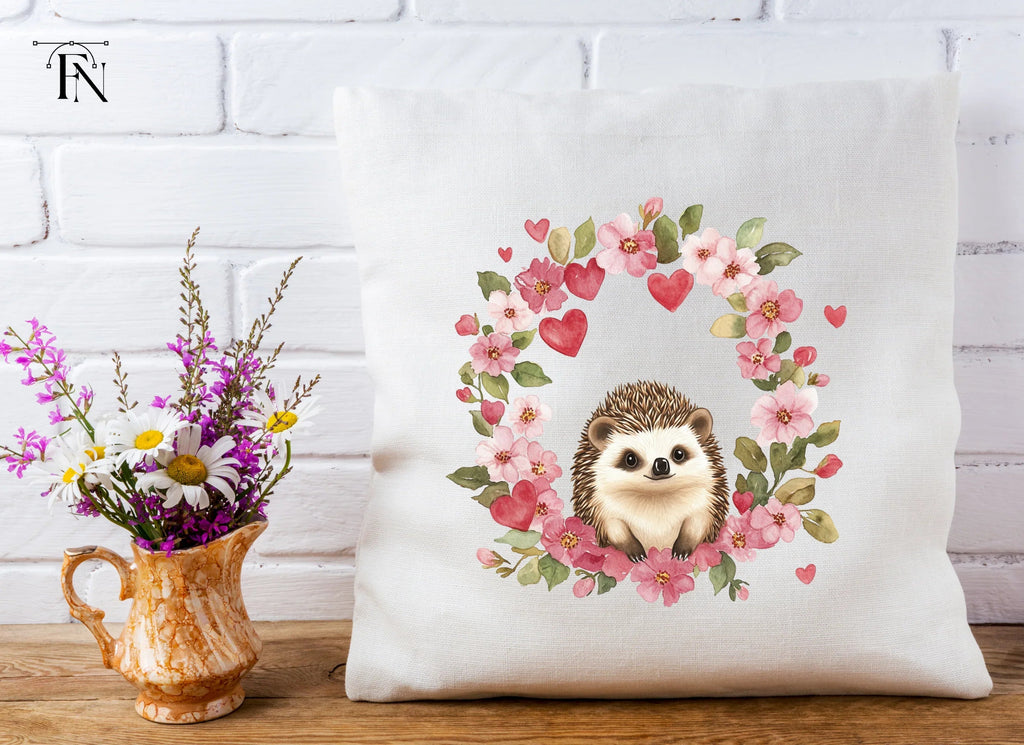 Cute Hedgehog Valentine Wreath Clipart Bundle