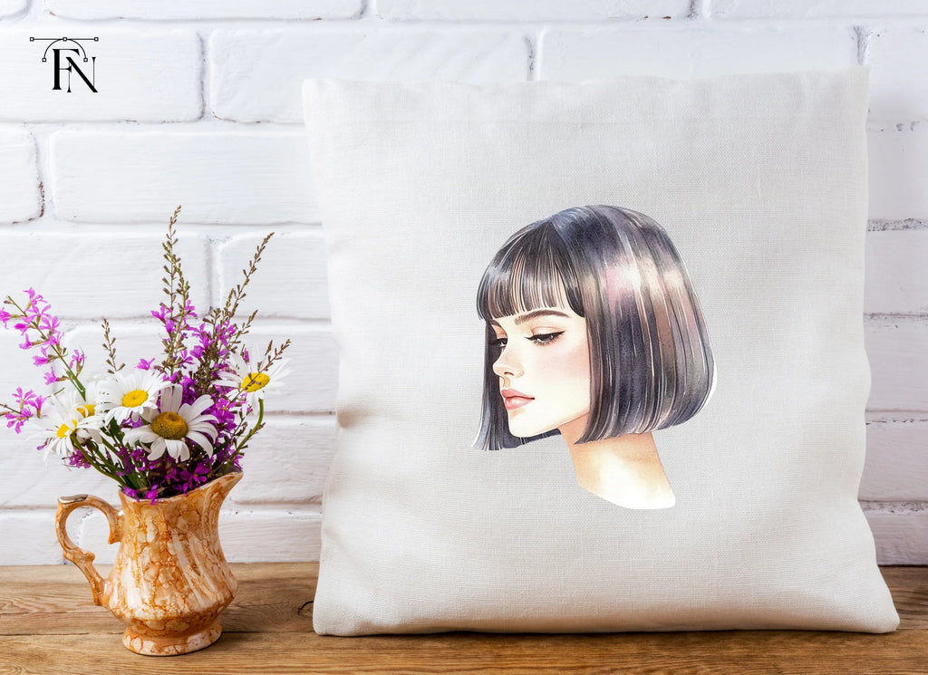 Stylish Bob Haircut Woman Clipart Bundle