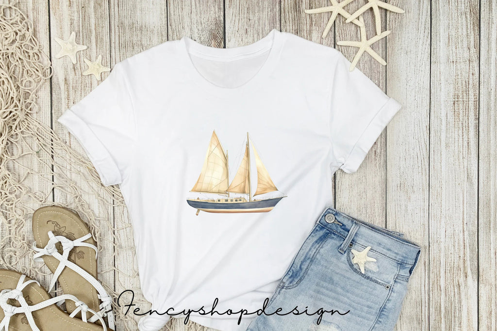 Vintage Sailboat Clipart Bundle