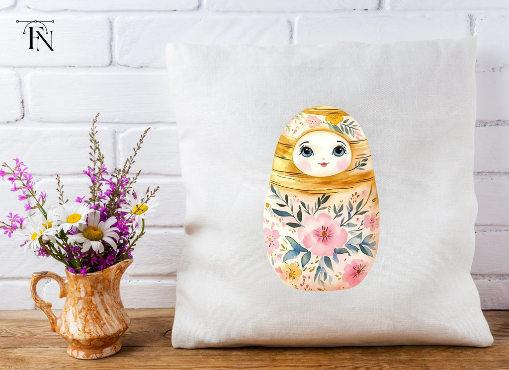 Floral Matryoshka Dolls Clipart Bundle