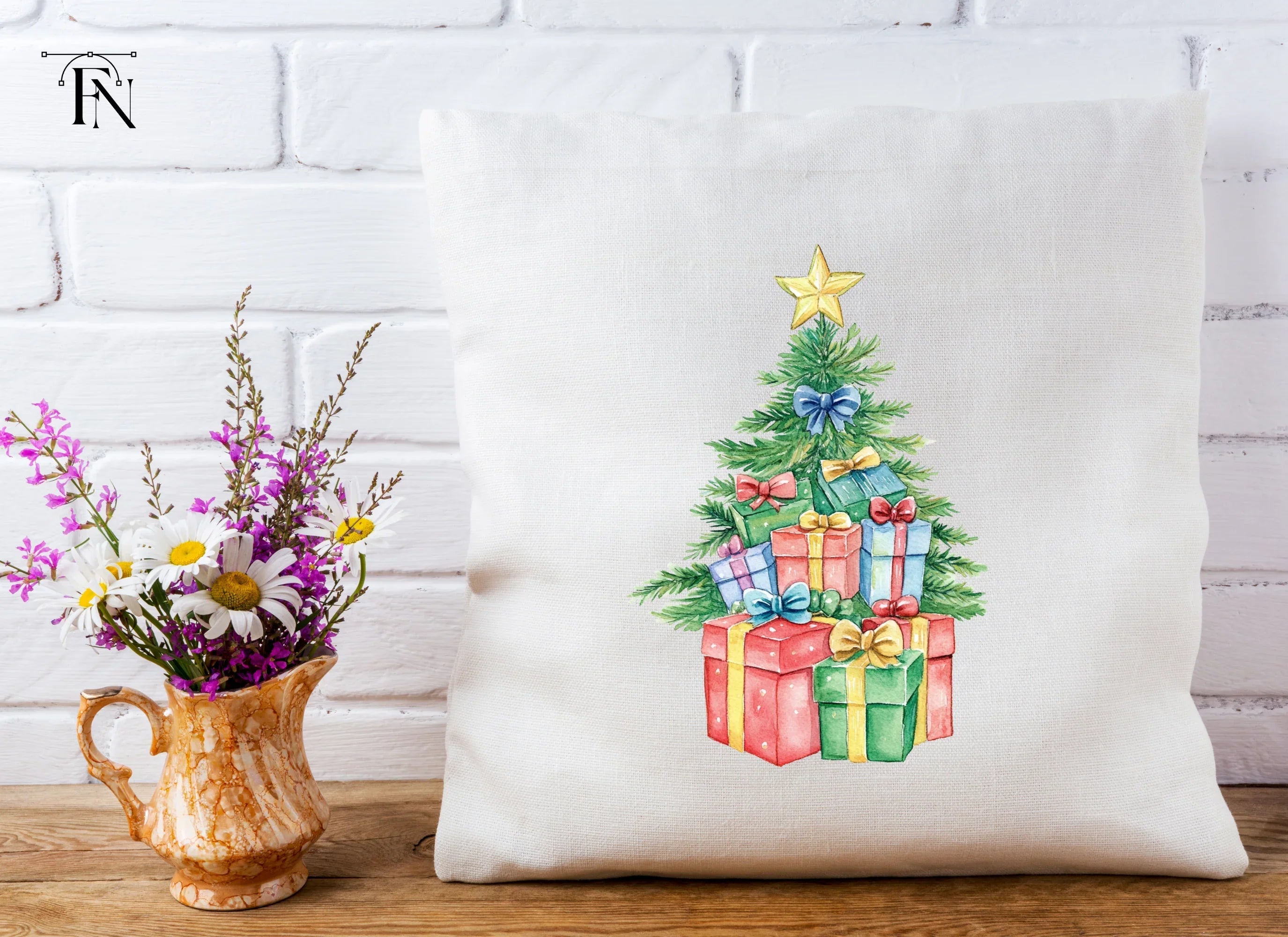 Christmas Tree with Gifts Clipart Bundle
