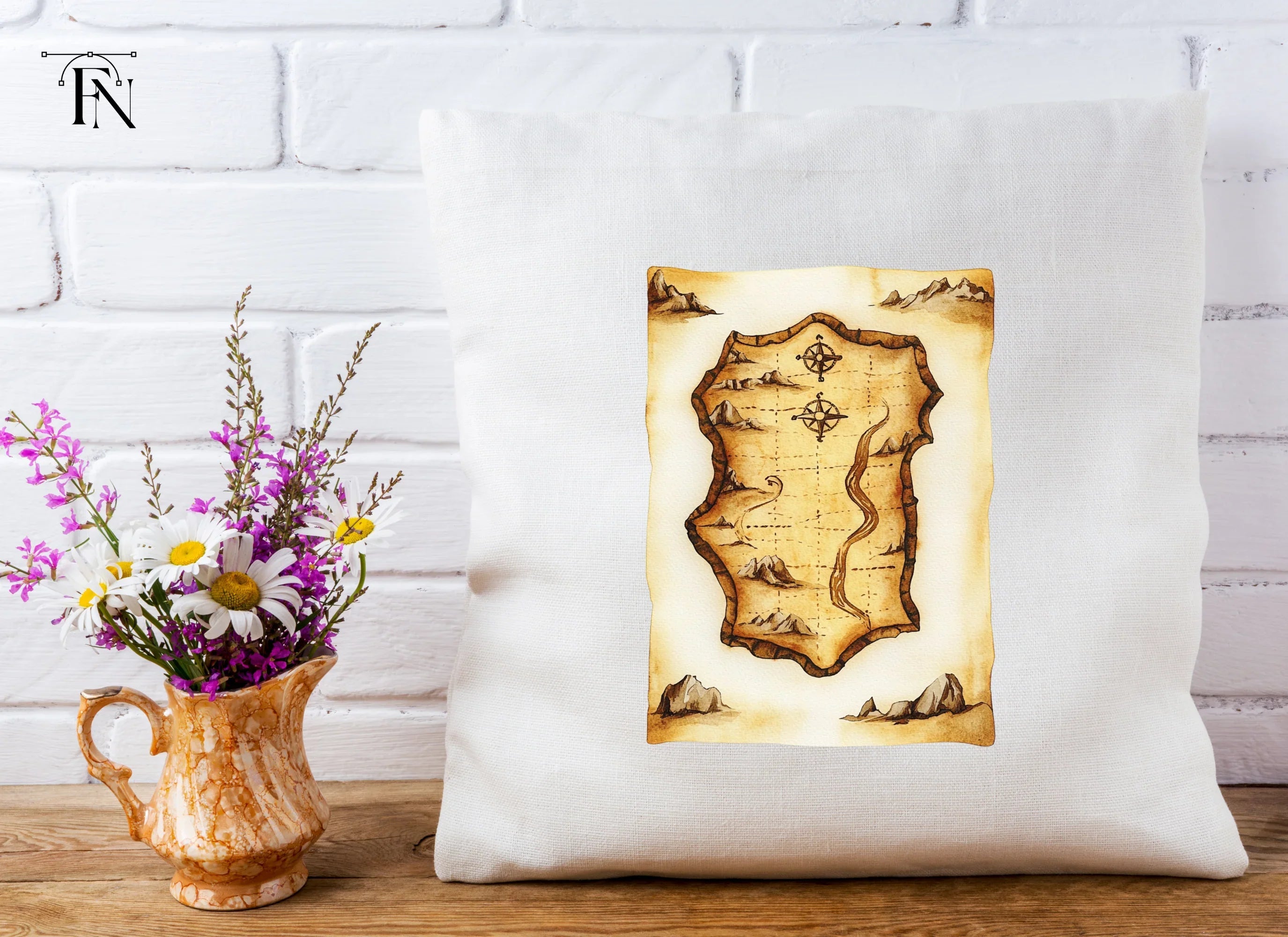 Vintage Treasure Island Maps Clipart Bundle