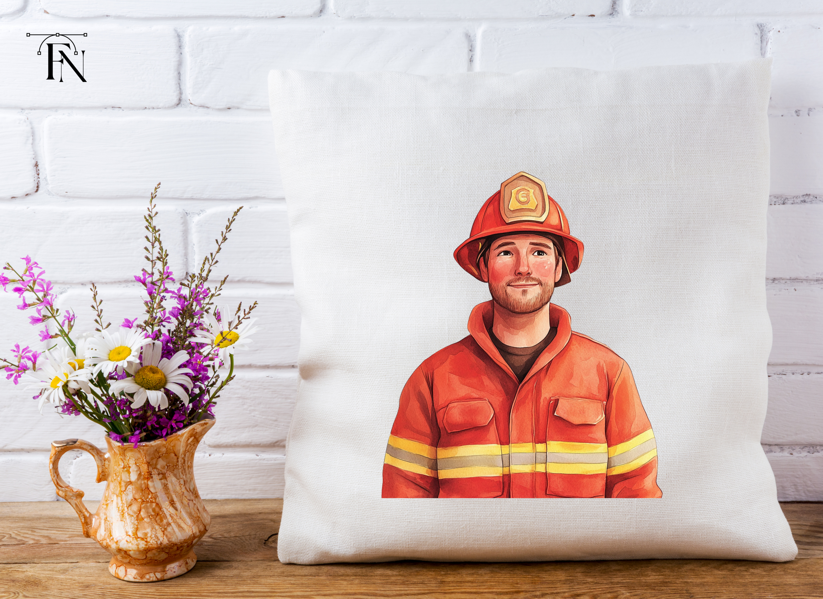 Brave Firefighter Illustration Clipart Bundle