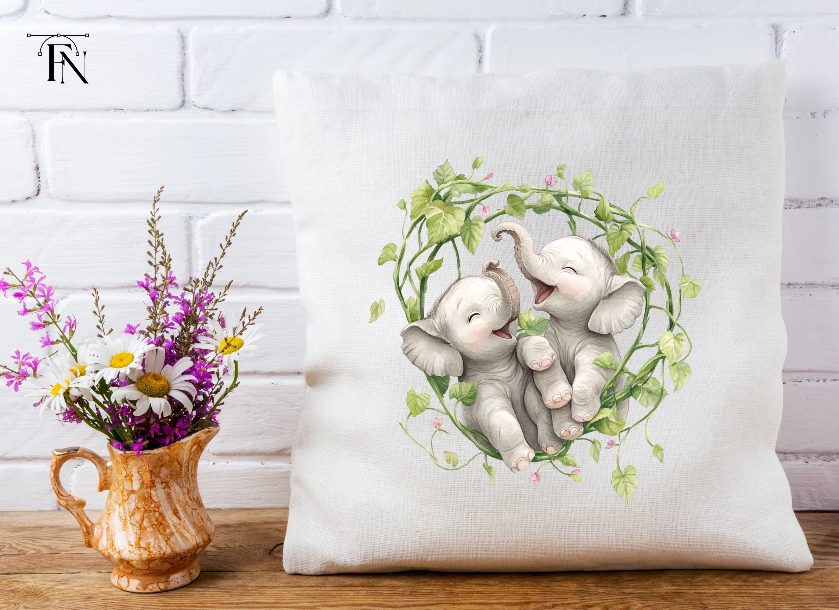Cute Baby Elephant Clipart Bundle
