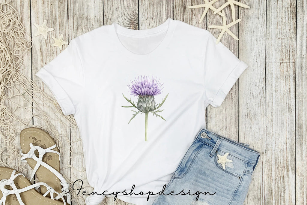 Thistle Flower Clipart Bundle