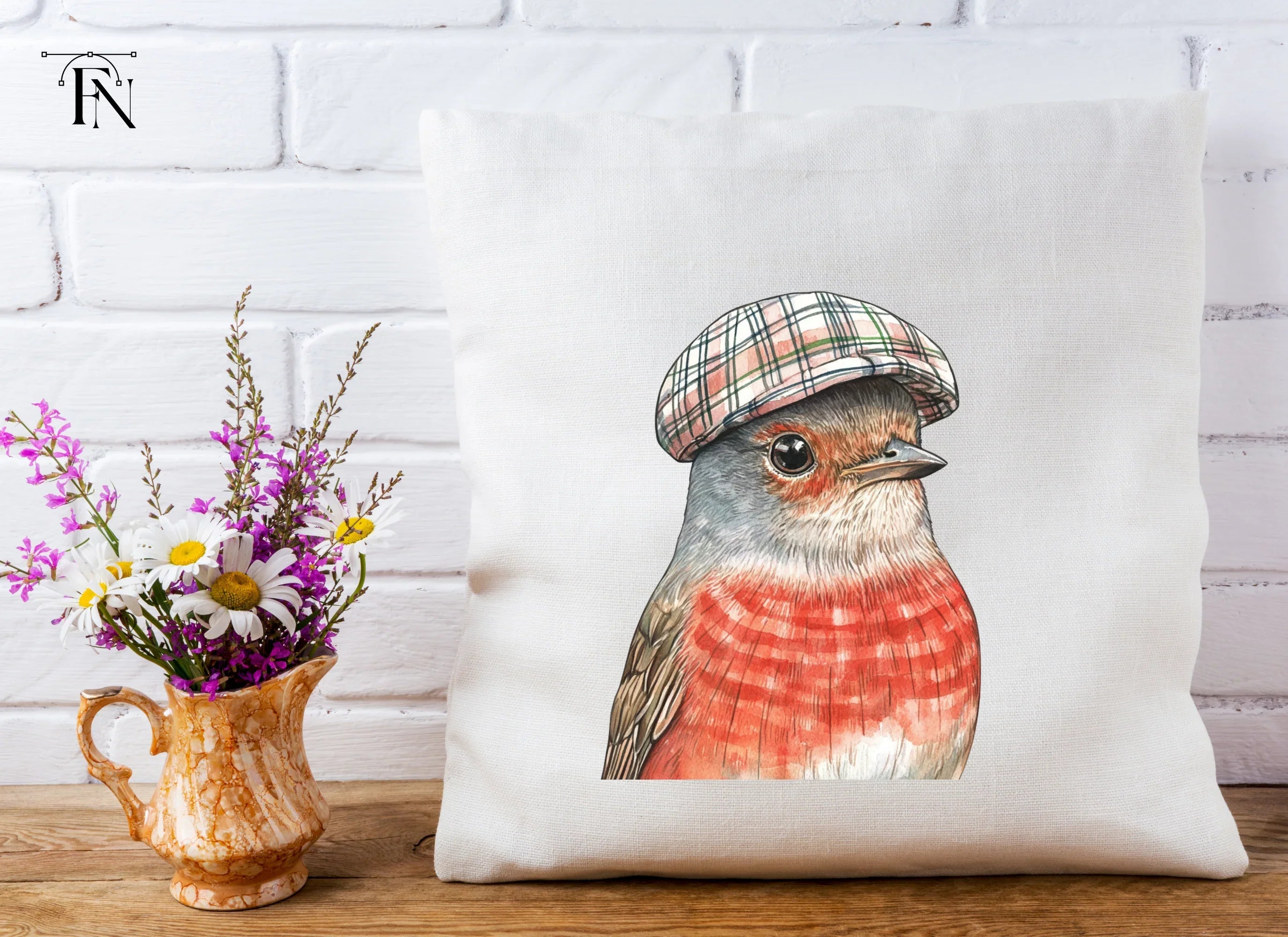 Charming Robin in Plaid Cap Clipart Bundle