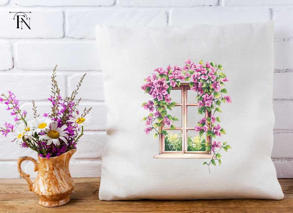 Vibrant Bougainvillea Window Clipart Bundle