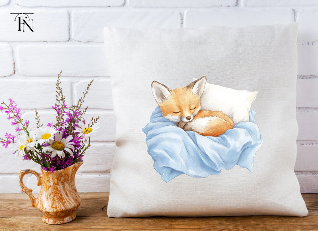 Sleeping Fox Baby Animals Clipart Bundle