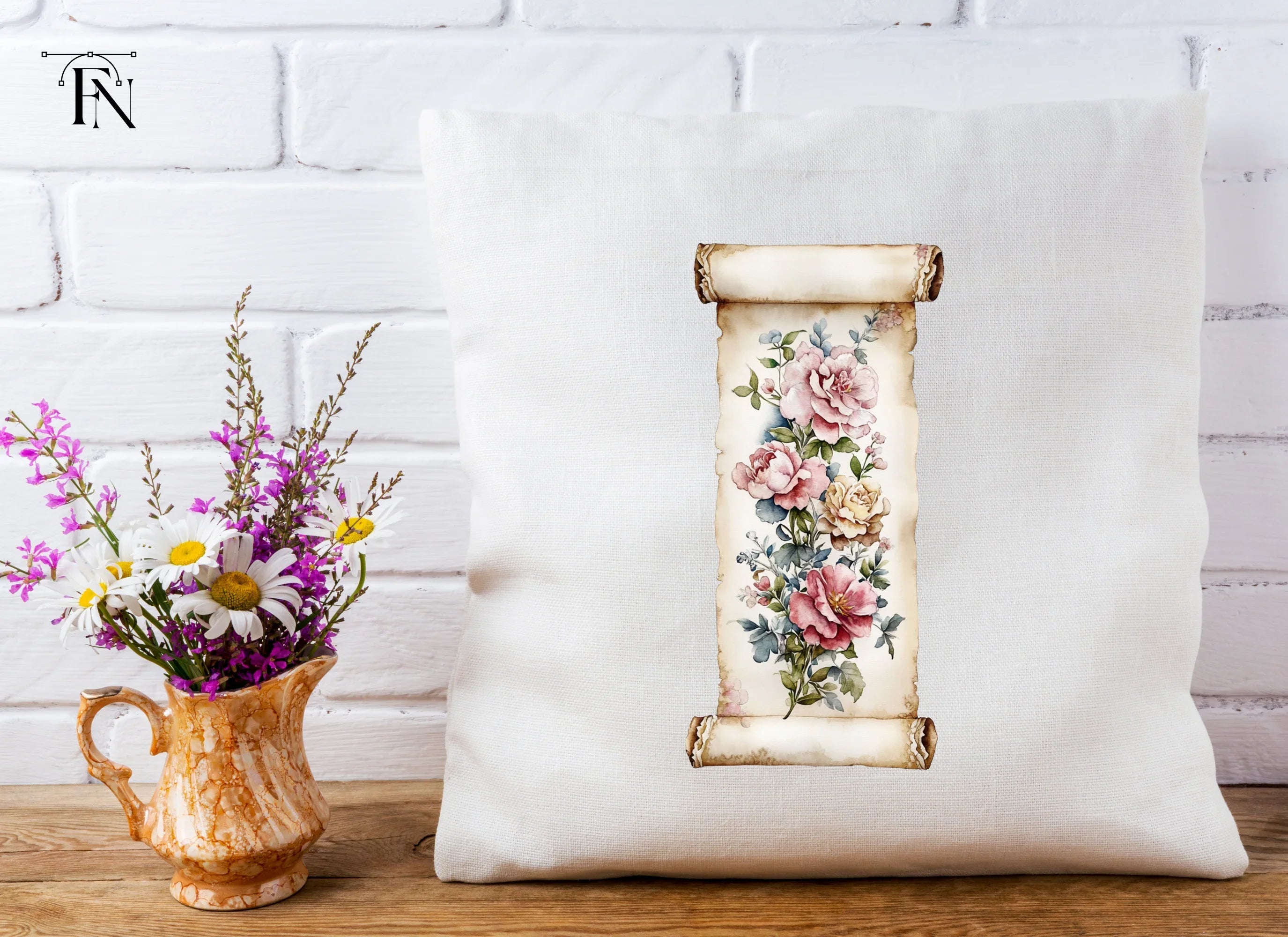 Vintage Floral Scroll Clipart Bundle