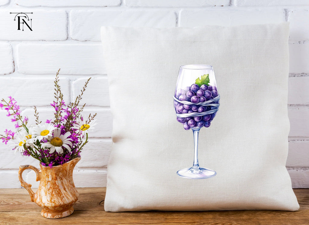 Grapes in Wine Glass Clipart Bundle