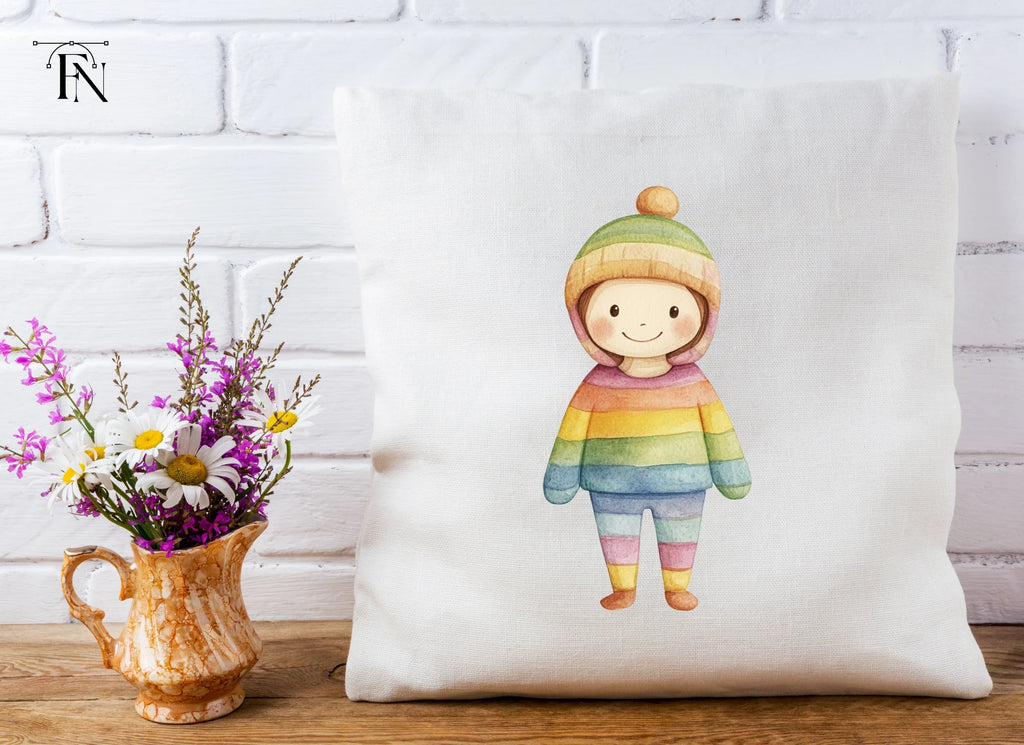 Cute Rainbow Outfit Child Clipart Bundle