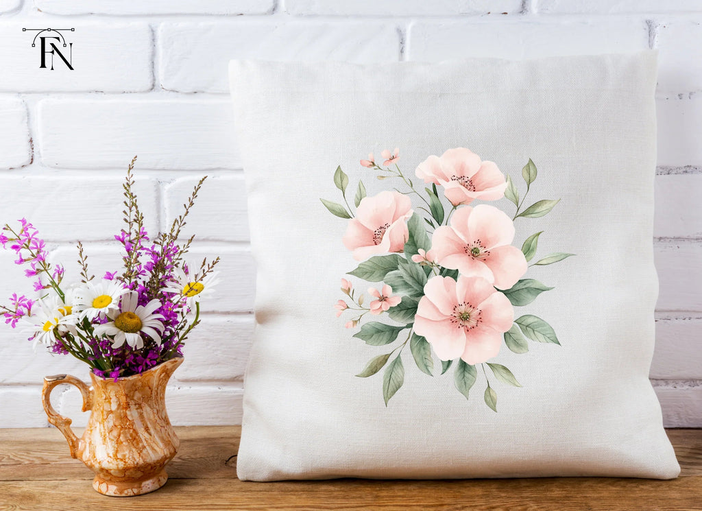 Soft Pink Floral Bouquet Clipart Bundle