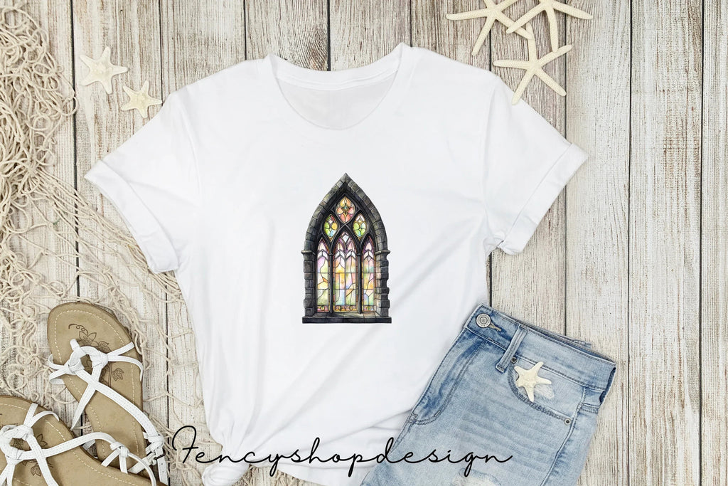 Gothic Stained Glass Window Clipart Bundle