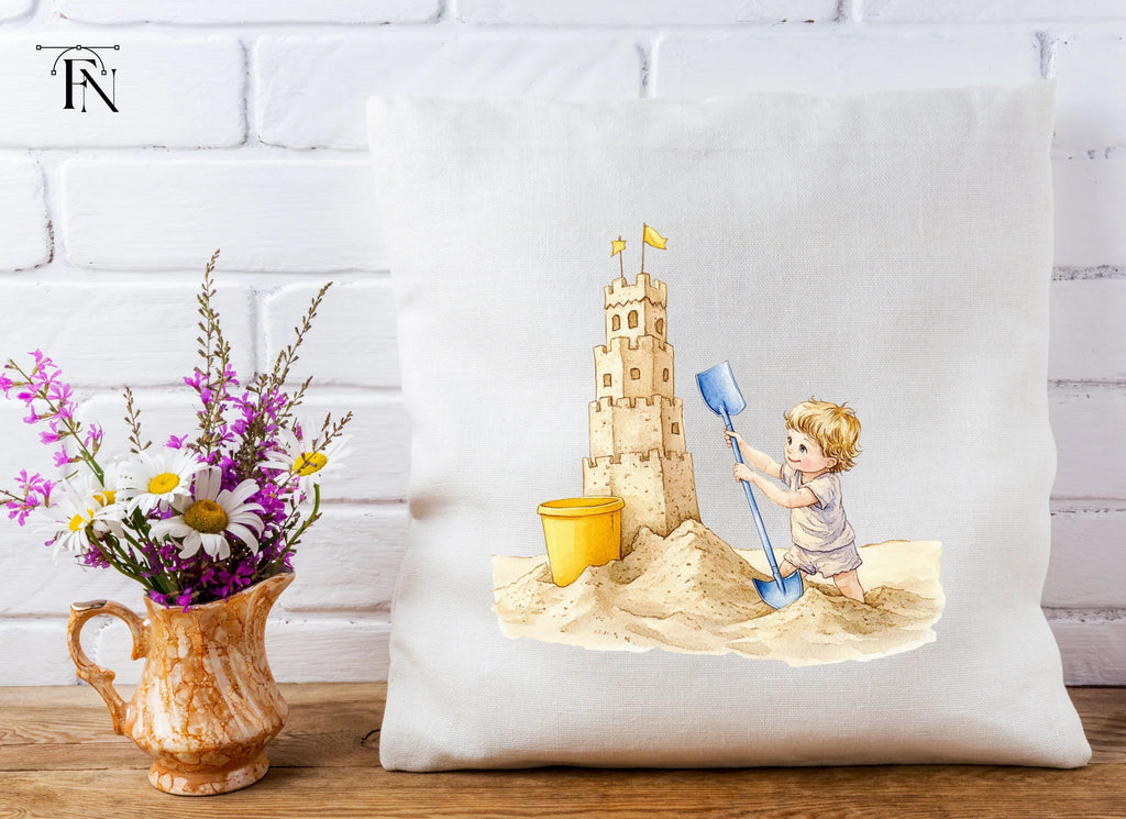 Kids Building Sandcastles Clipart Bundle