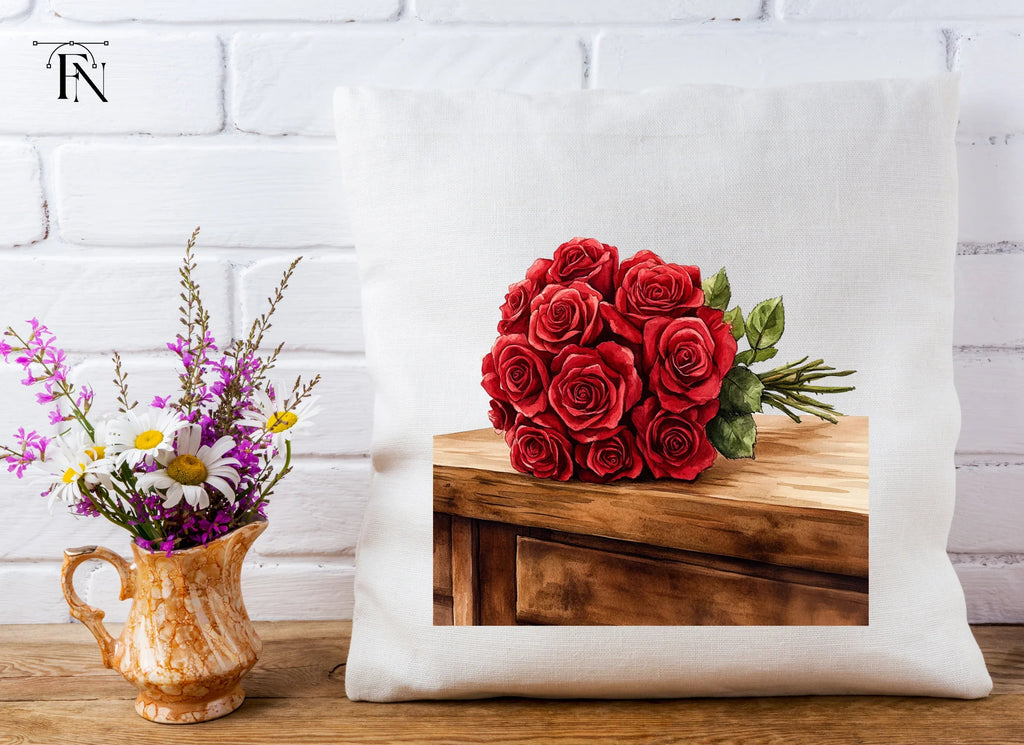 Elegant Red Rose Bouquet Clipart Bundle