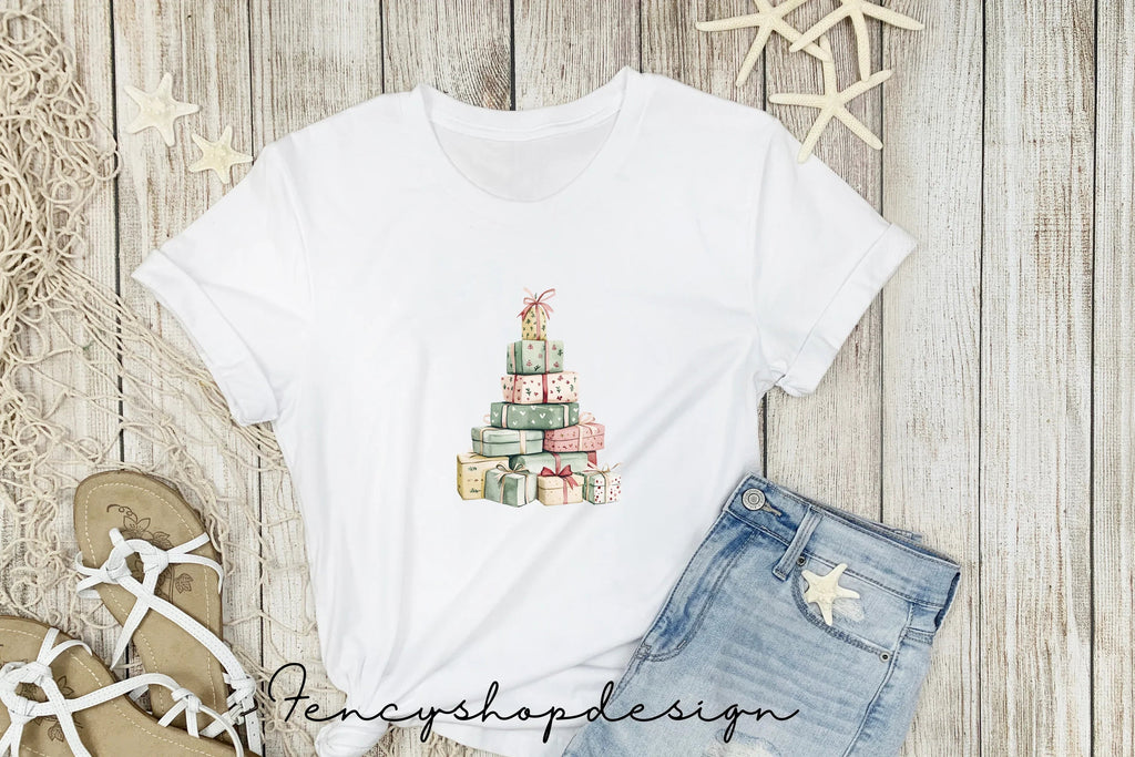 Christmas Gift Stacks Clipart Bundle