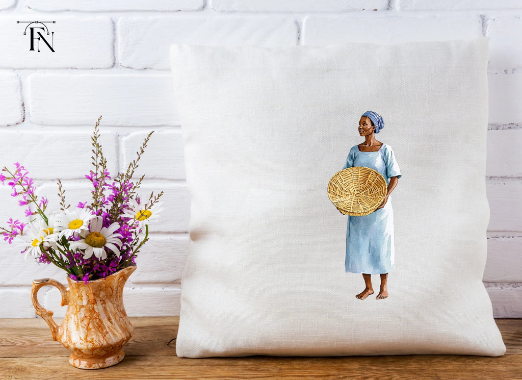 African Woman with Basket Clipart Bundle