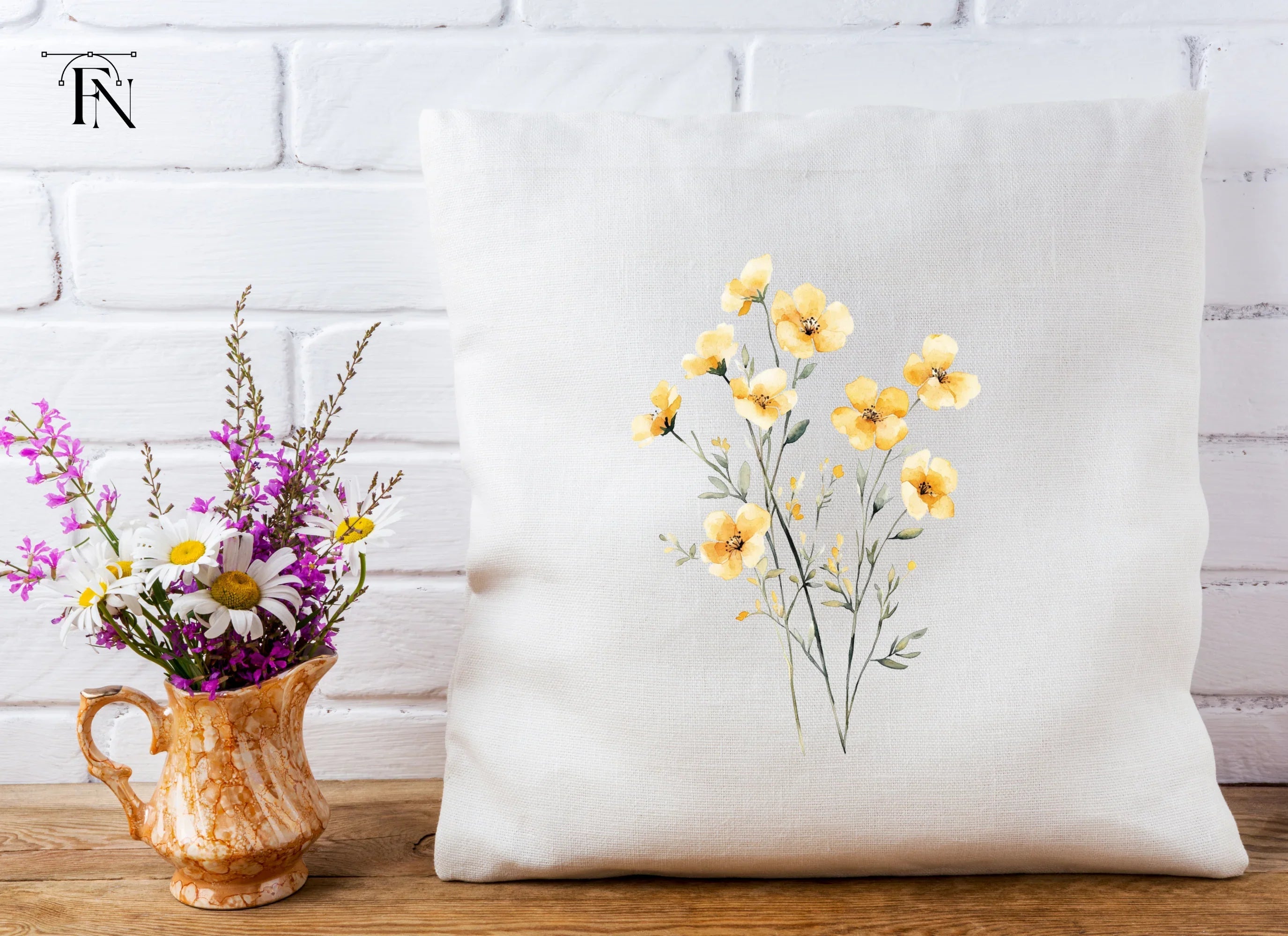 Yellow Wildflowers Clipart Bundle