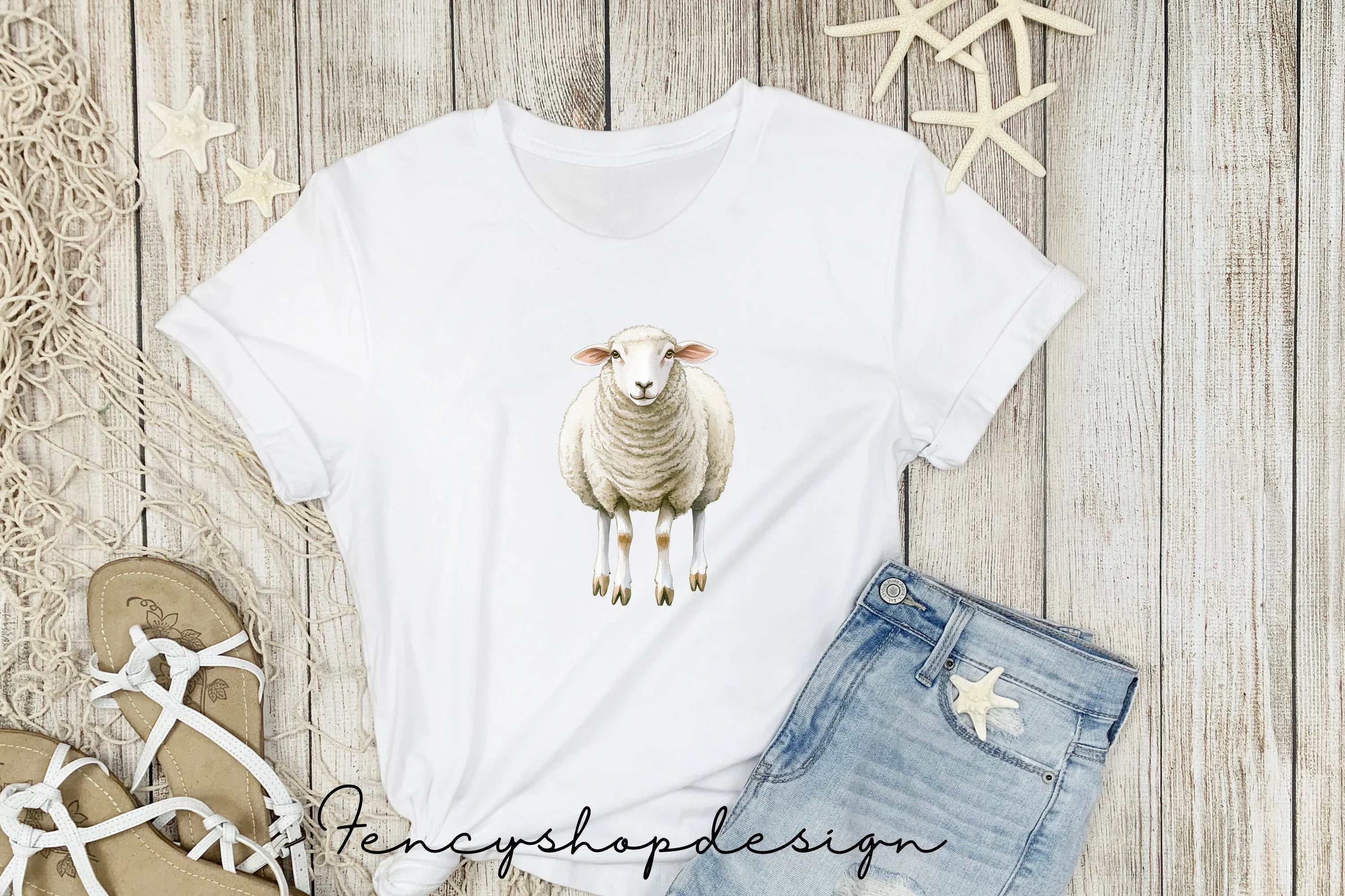 Adorable Farm Sheep Animal Clipart Bundle